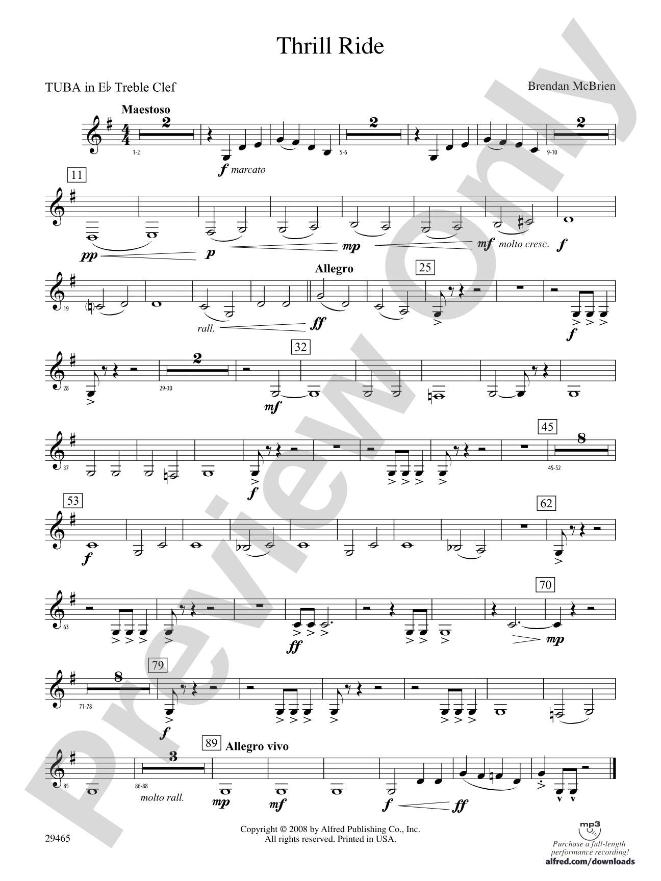 Thrill Ride: (wp) E-flat Tuba T.C.