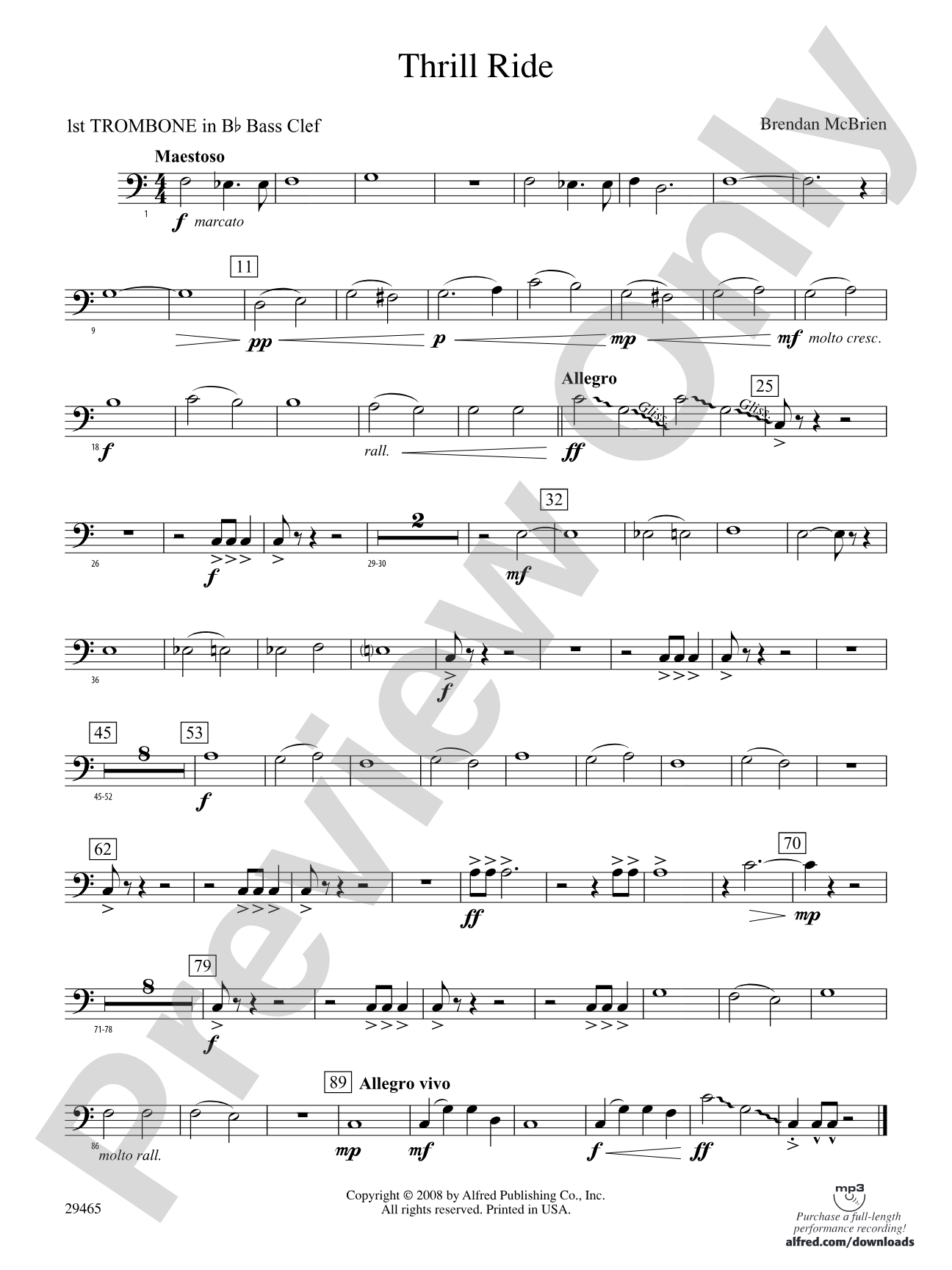 Thrill Ride: (wp) 1st B-flat Trombone B.C.