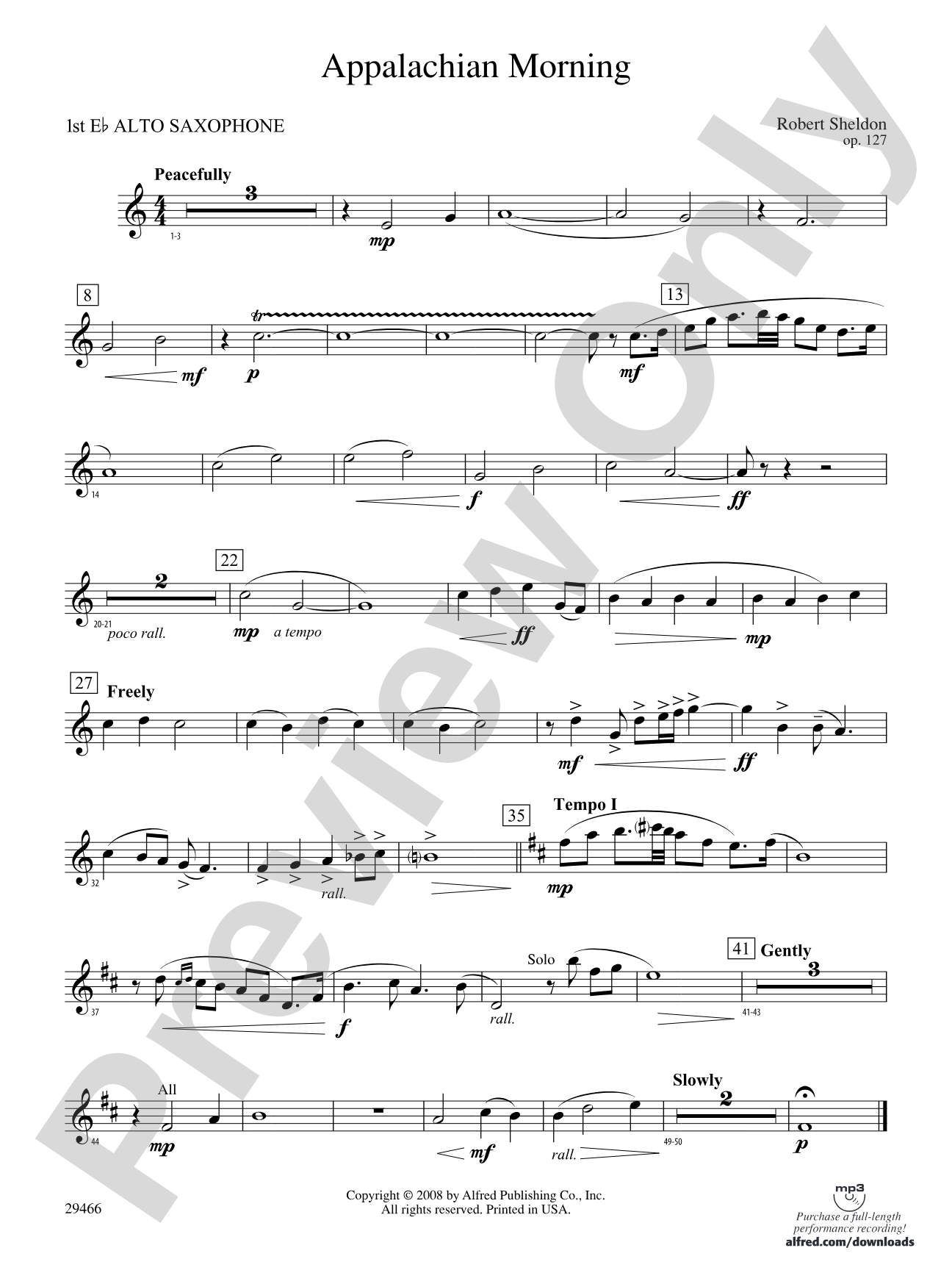 Appalachian Morning: E-flat Alto Saxophone