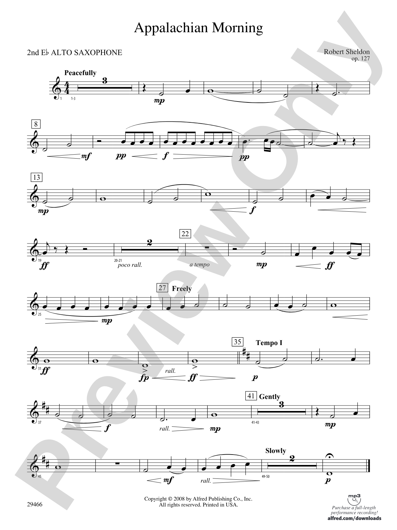 Appalachian Morning: 2nd E-flat Alto Saxophone