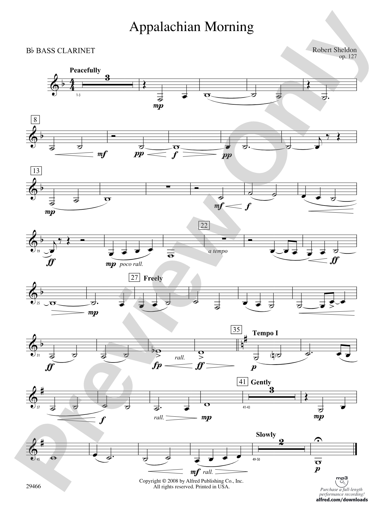 Appalachian Morning: B-flat Bass Clarinet