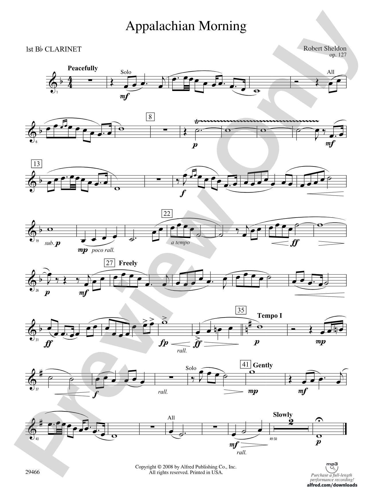 Appalachian Morning: 1st B-flat Clarinet