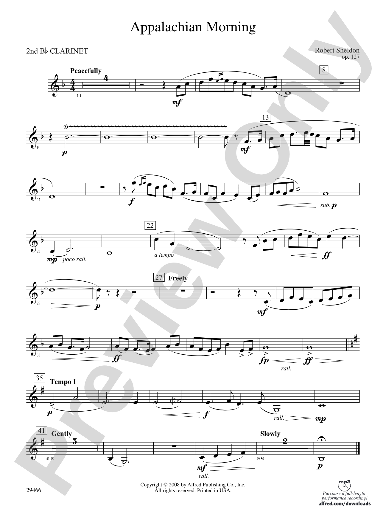 Appalachian Morning: 2nd B-flat Clarinet
