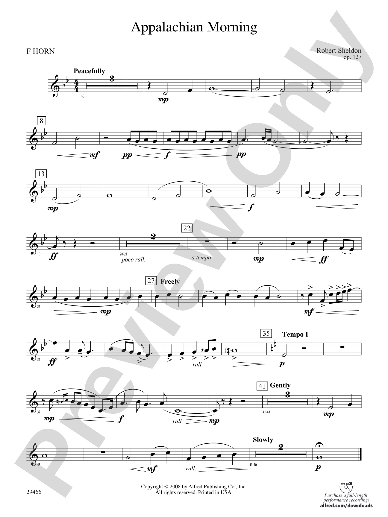 Appalachian Morning: 1st F Horn