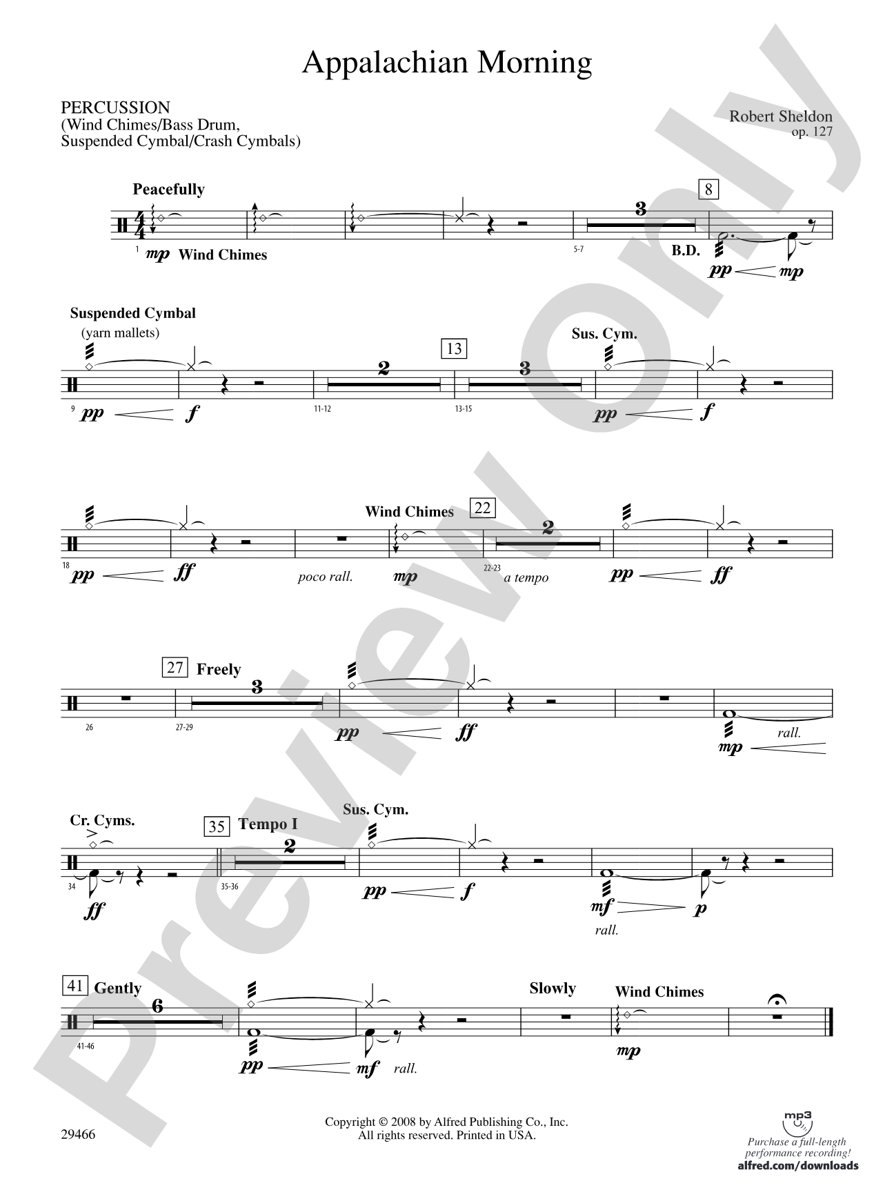 Appalachian Morning: 1st Percussion