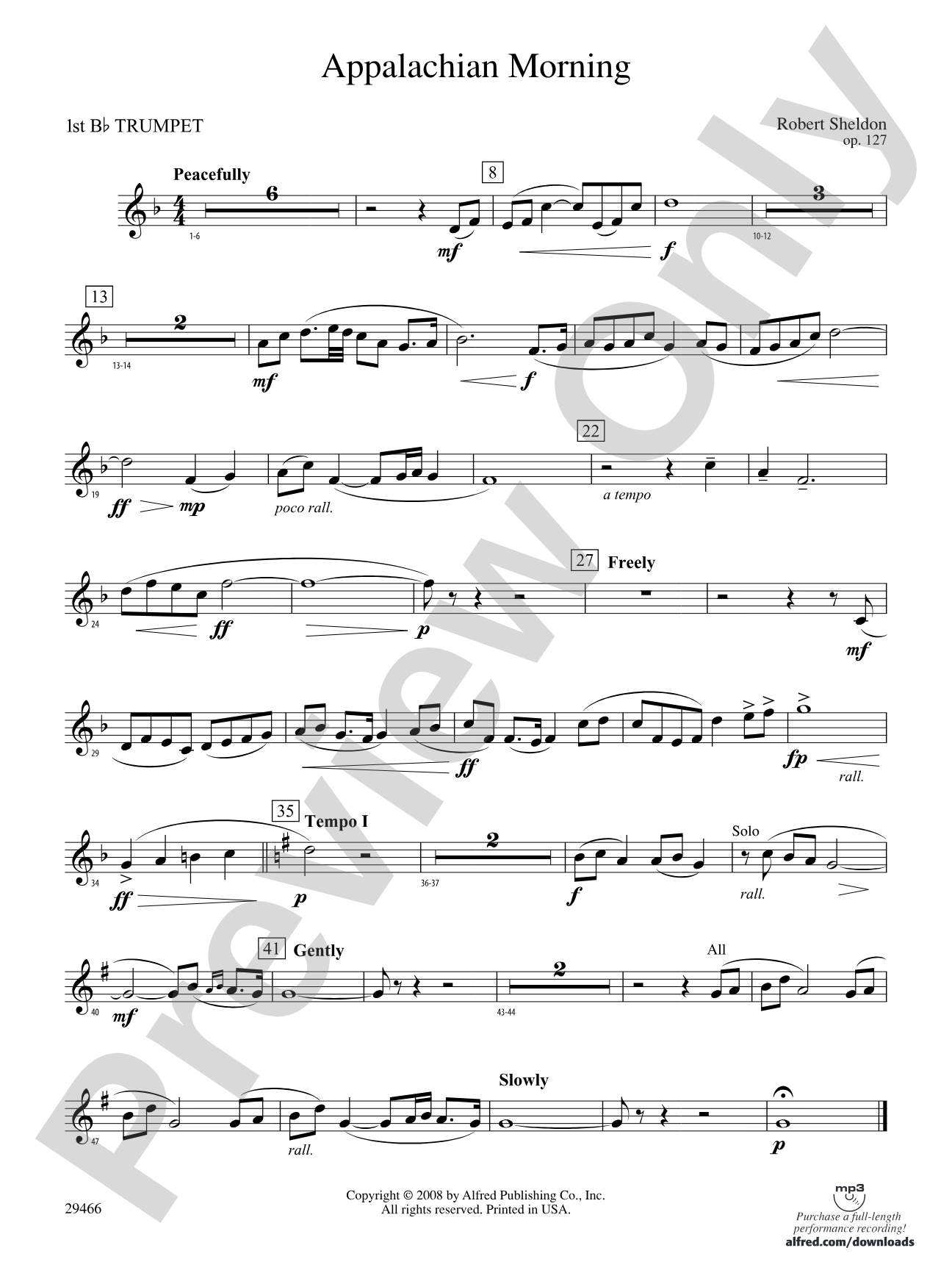 Appalachian Morning: 1st B-flat Trumpet