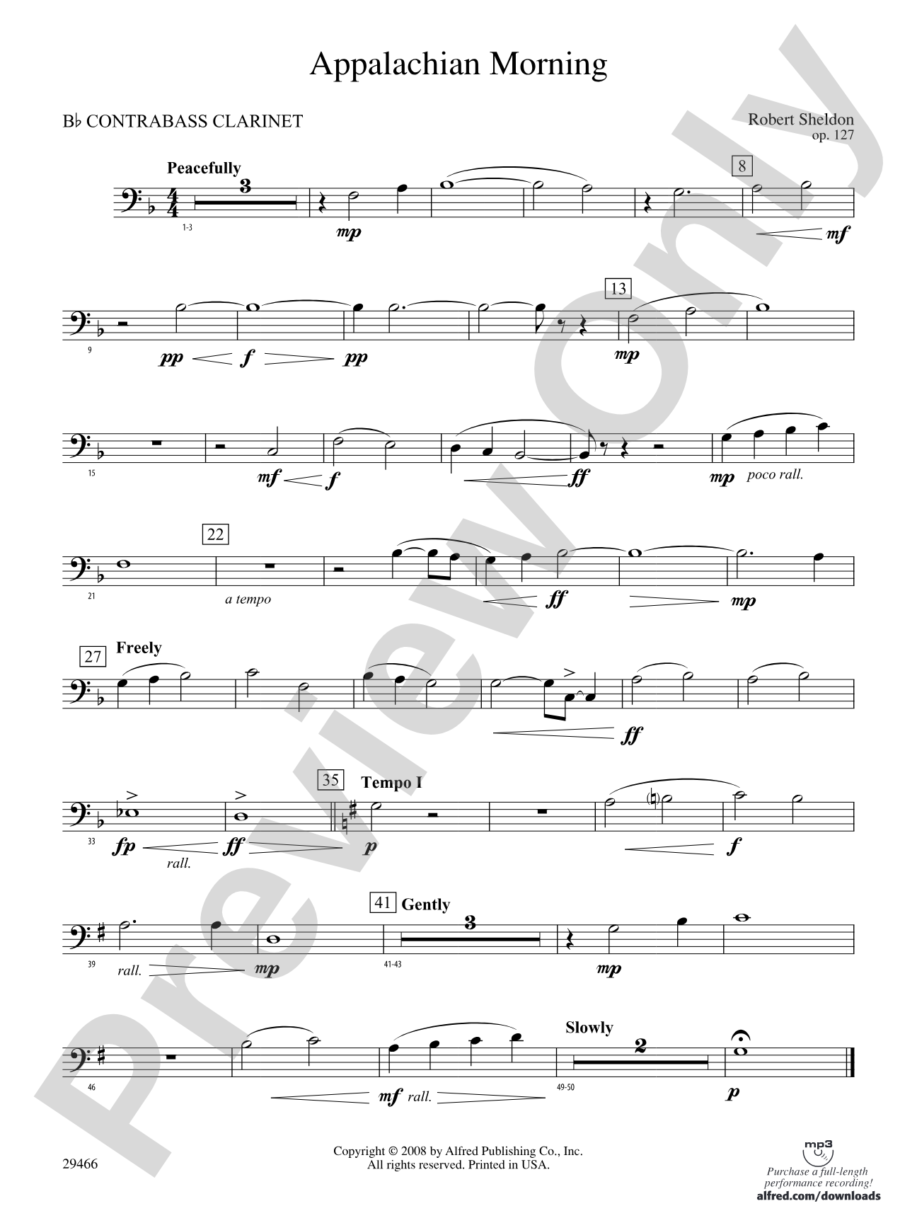 Appalachian Morning: (wp) B-flat Contrabass Clarinet