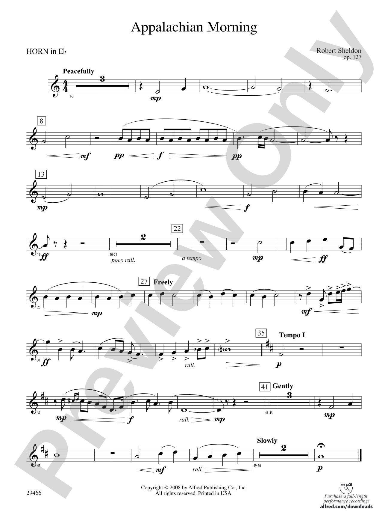 Appalachian Morning: (wp) 1st Horn in E-flat