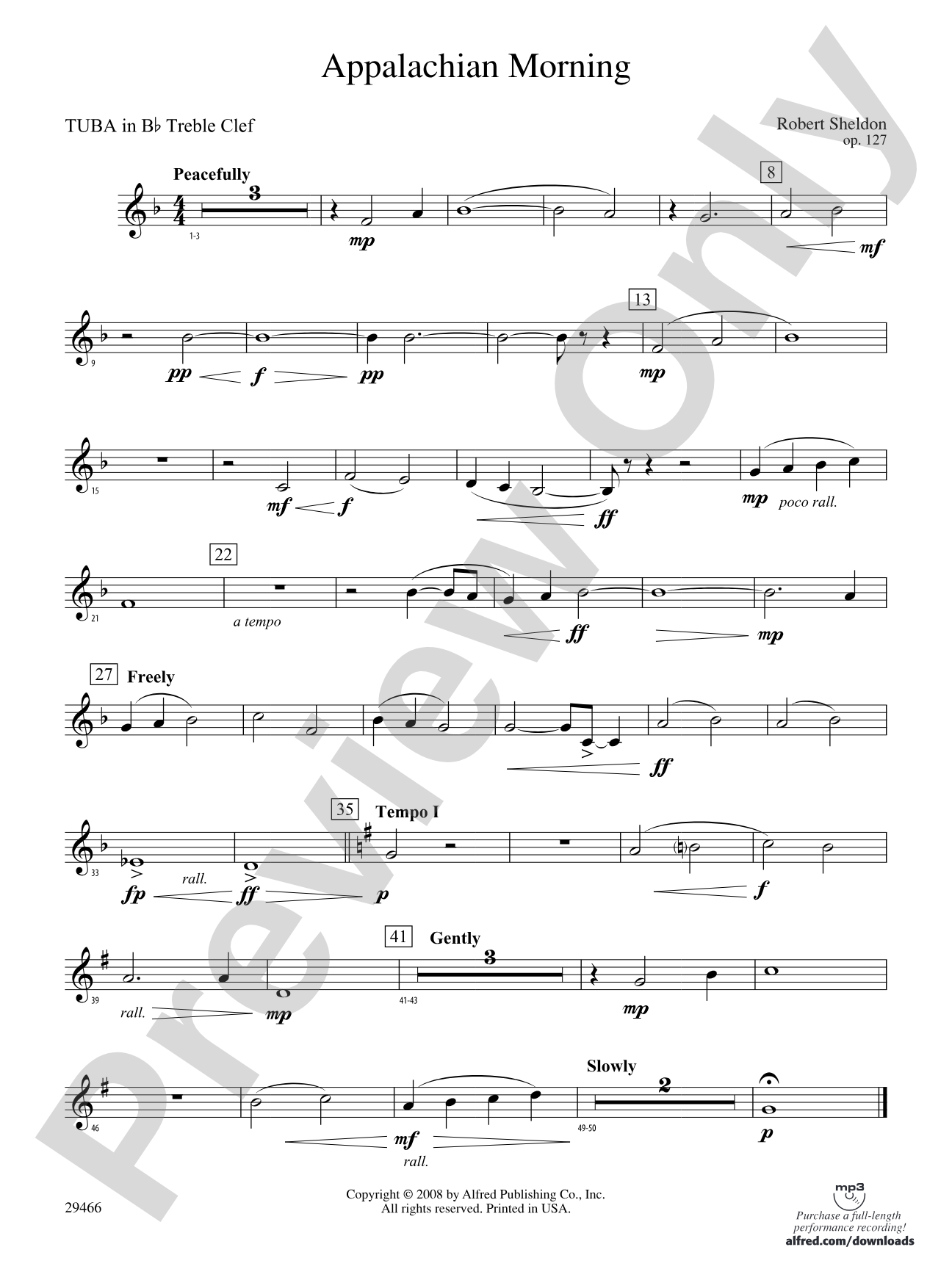 Appalachian Morning: (wp) B-flat Tuba T.C.
