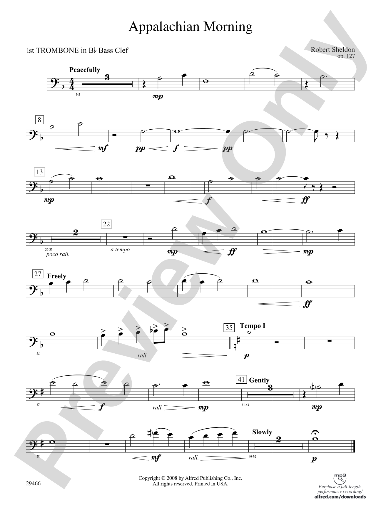 Appalachian Morning: (wp) 1st B-flat Trombone B.C.