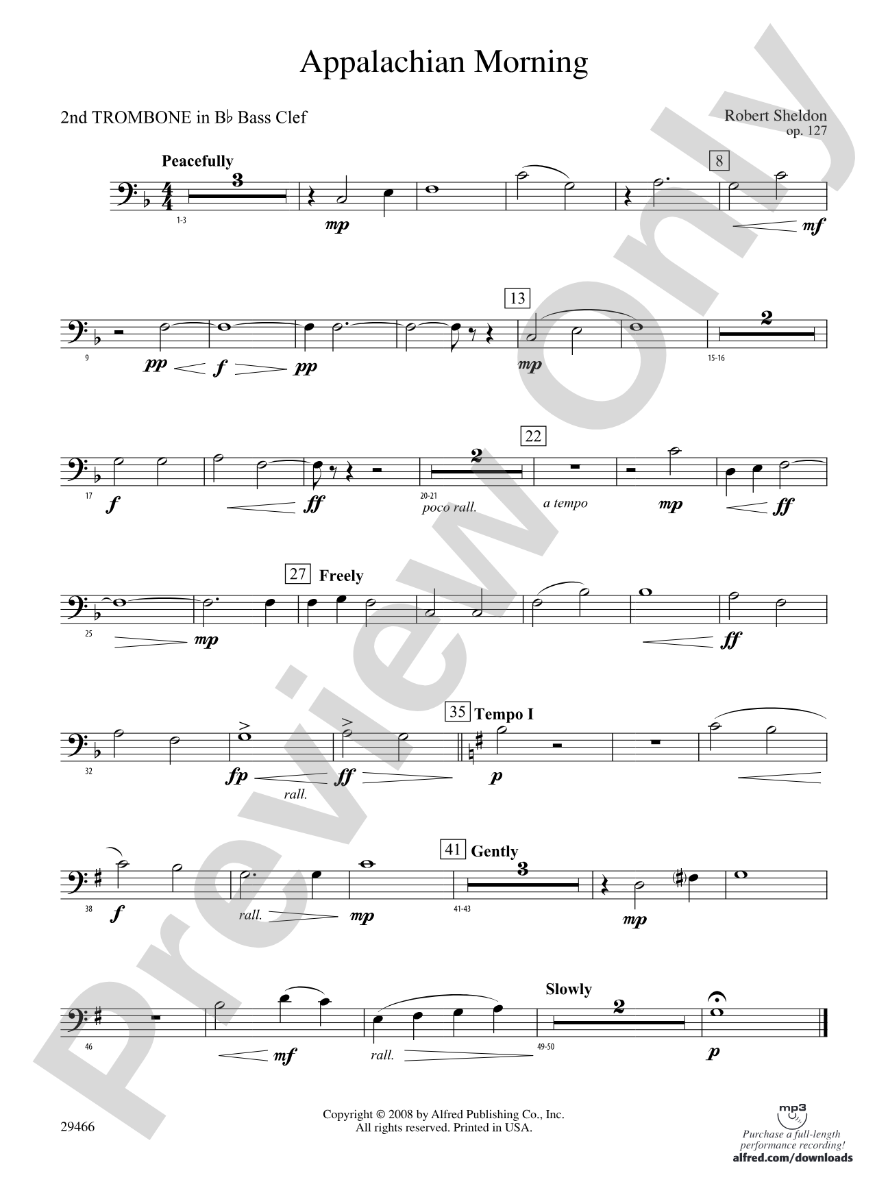 Appalachian Morning: (wp) 2nd B-flat Trombone B.C.
