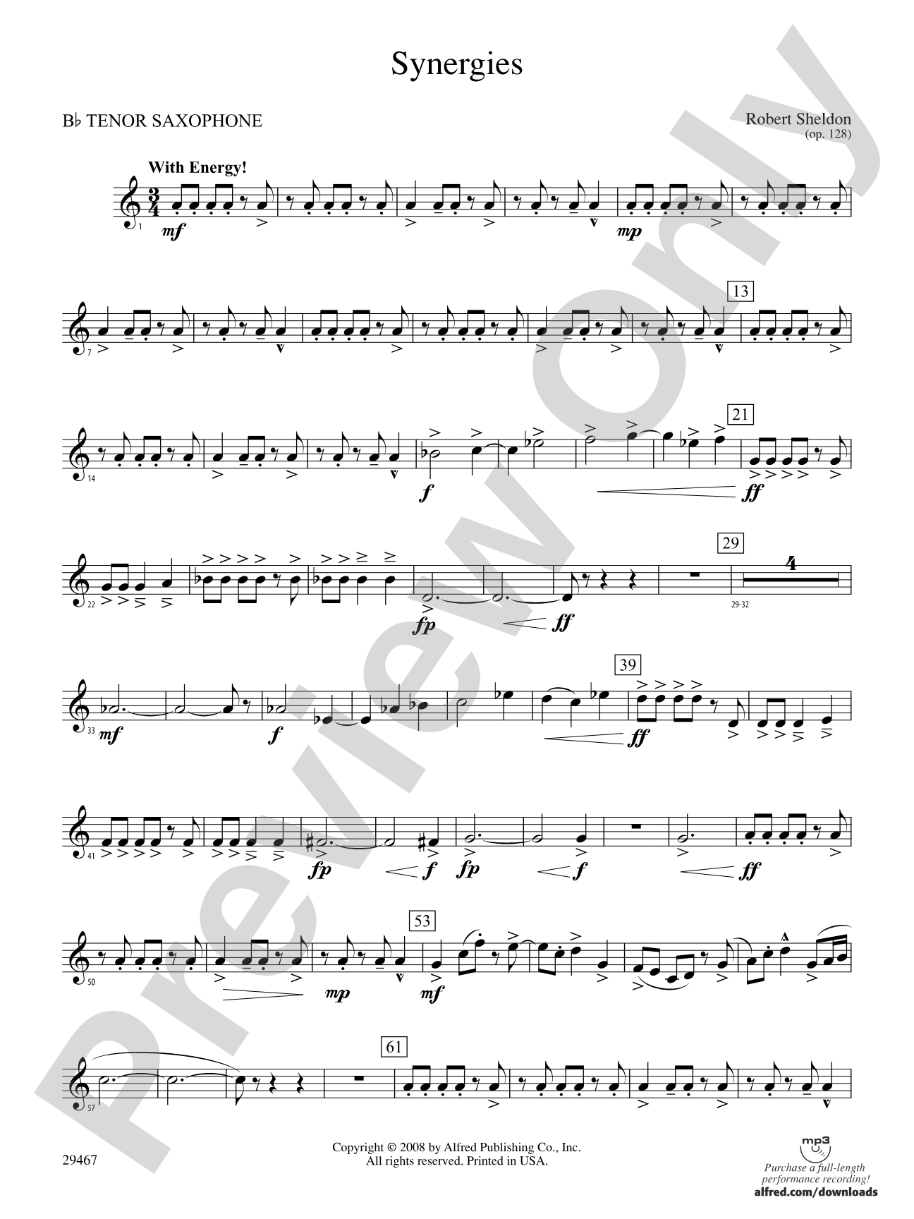 Synergies: B-flat Tenor Saxophone