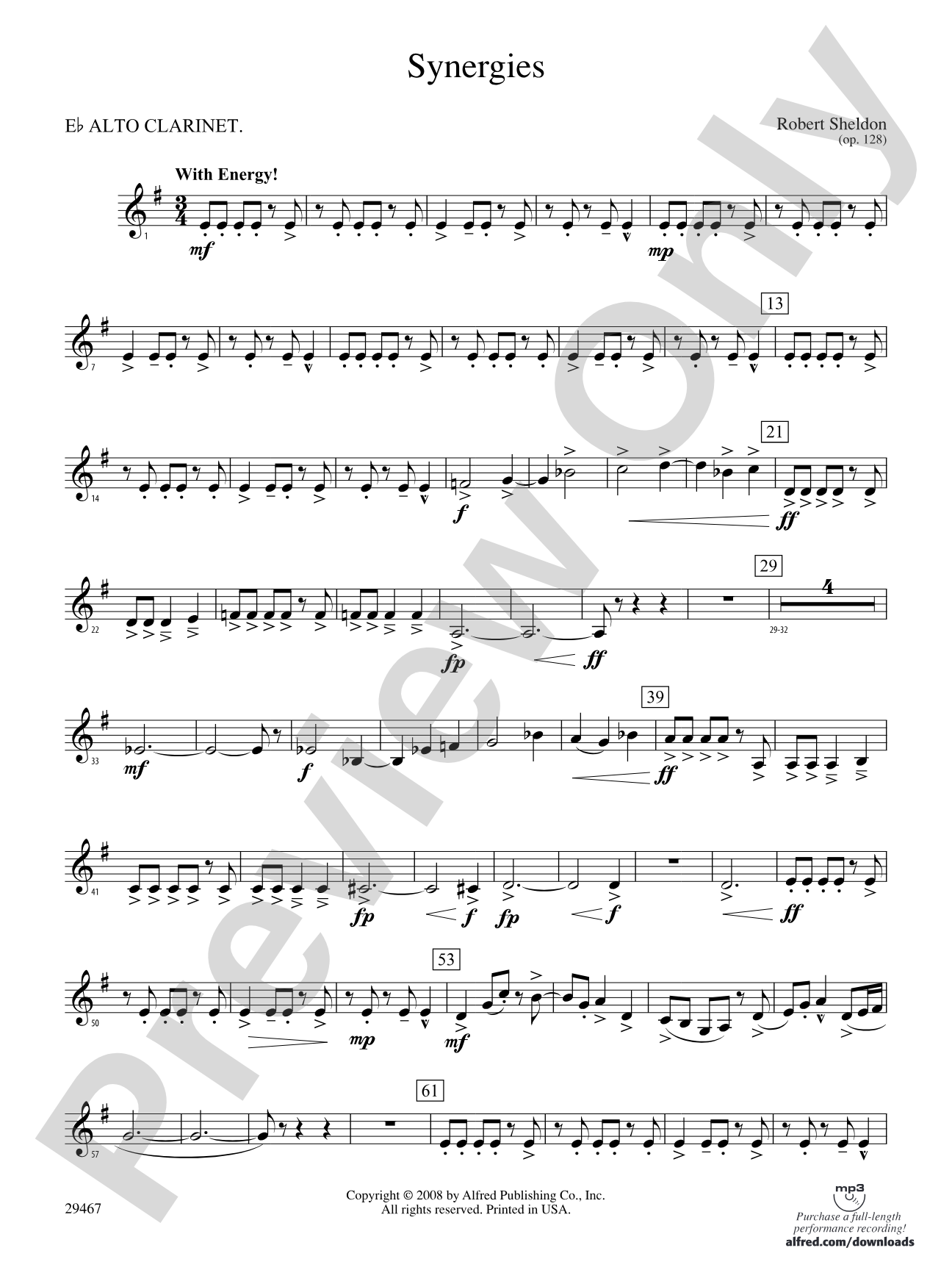 Synergies: (wp) E-flat Alto Clarinet