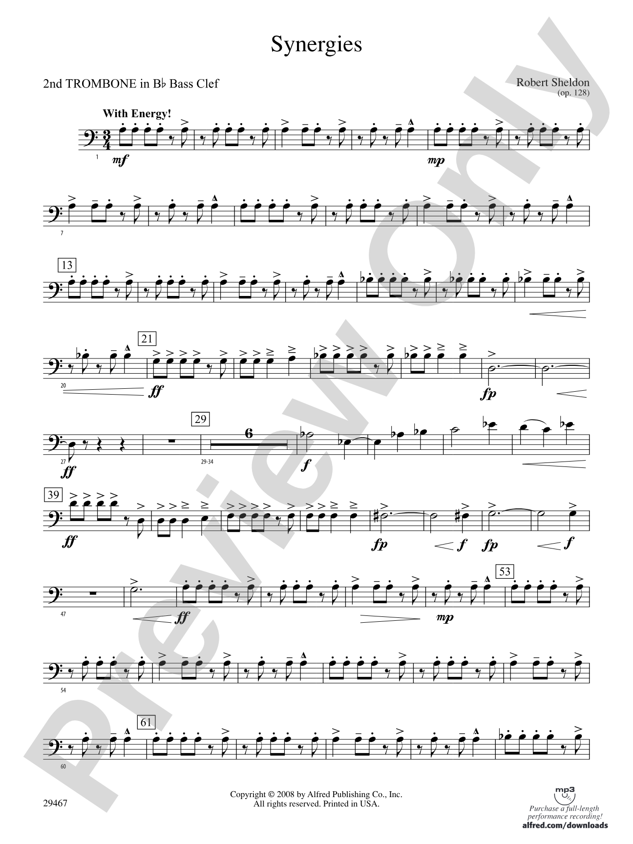 Synergies: (wp) 2nd B-flat Trombone B.C.