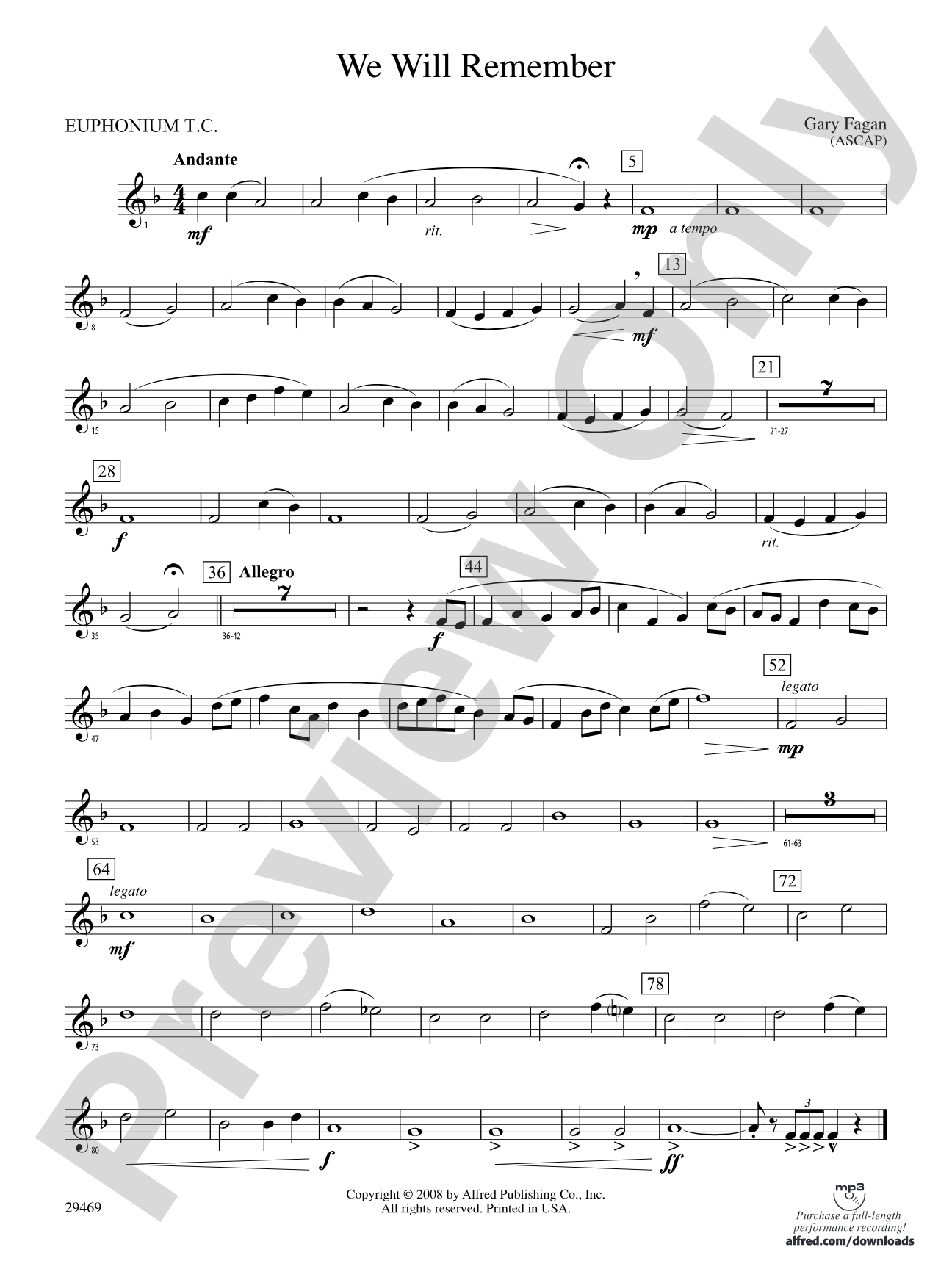 We Will Remember: Baritone T.C.