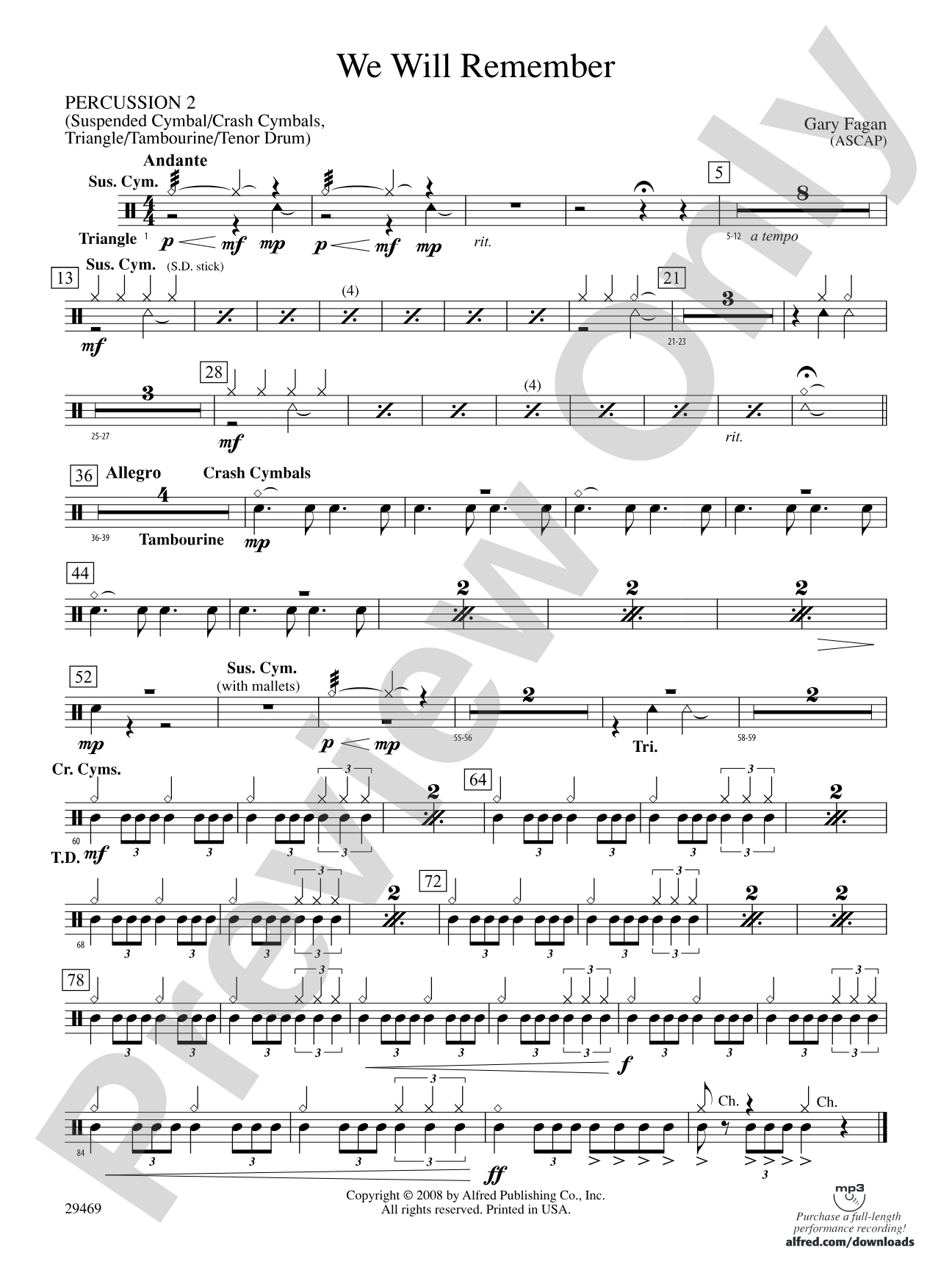 We Will Remember: 2nd Percussion