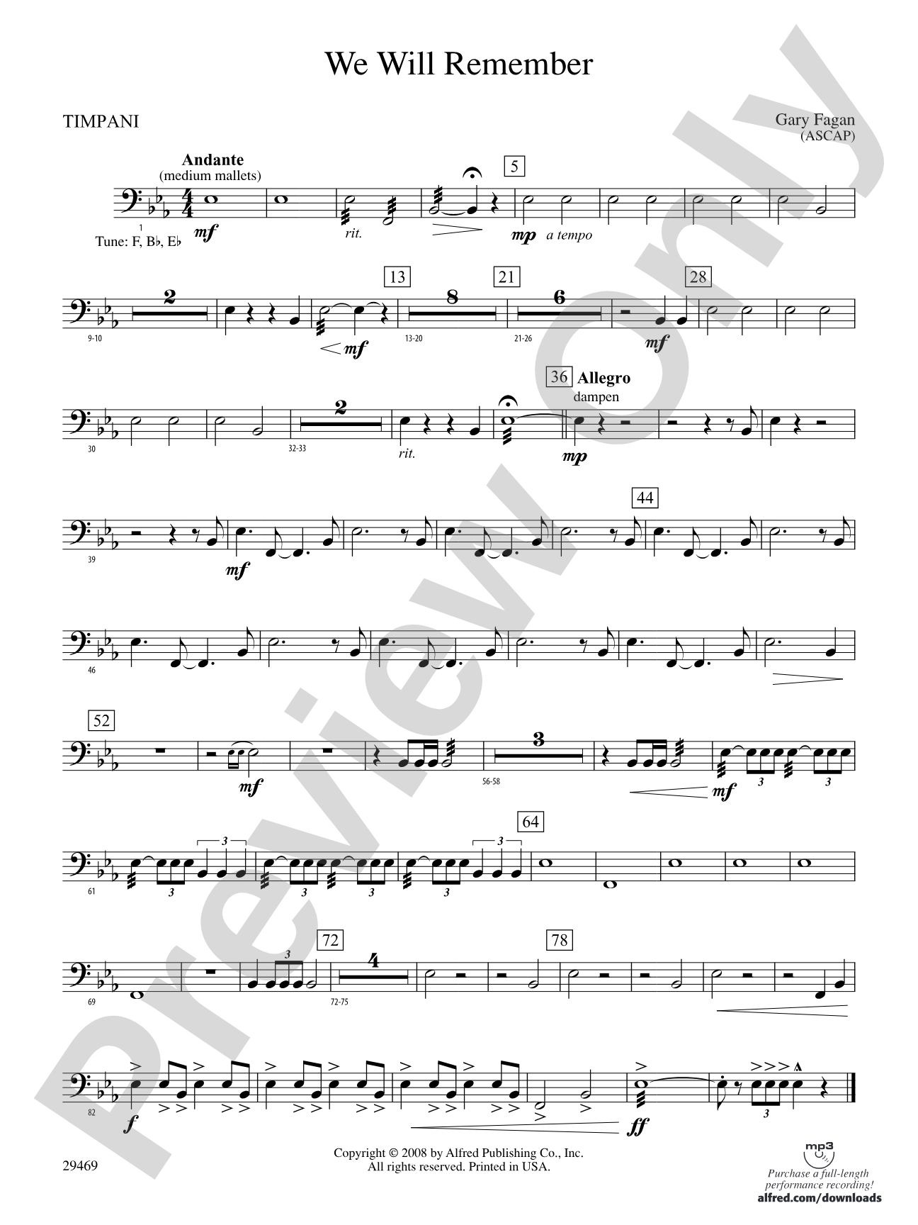 We Will Remember: Timpani