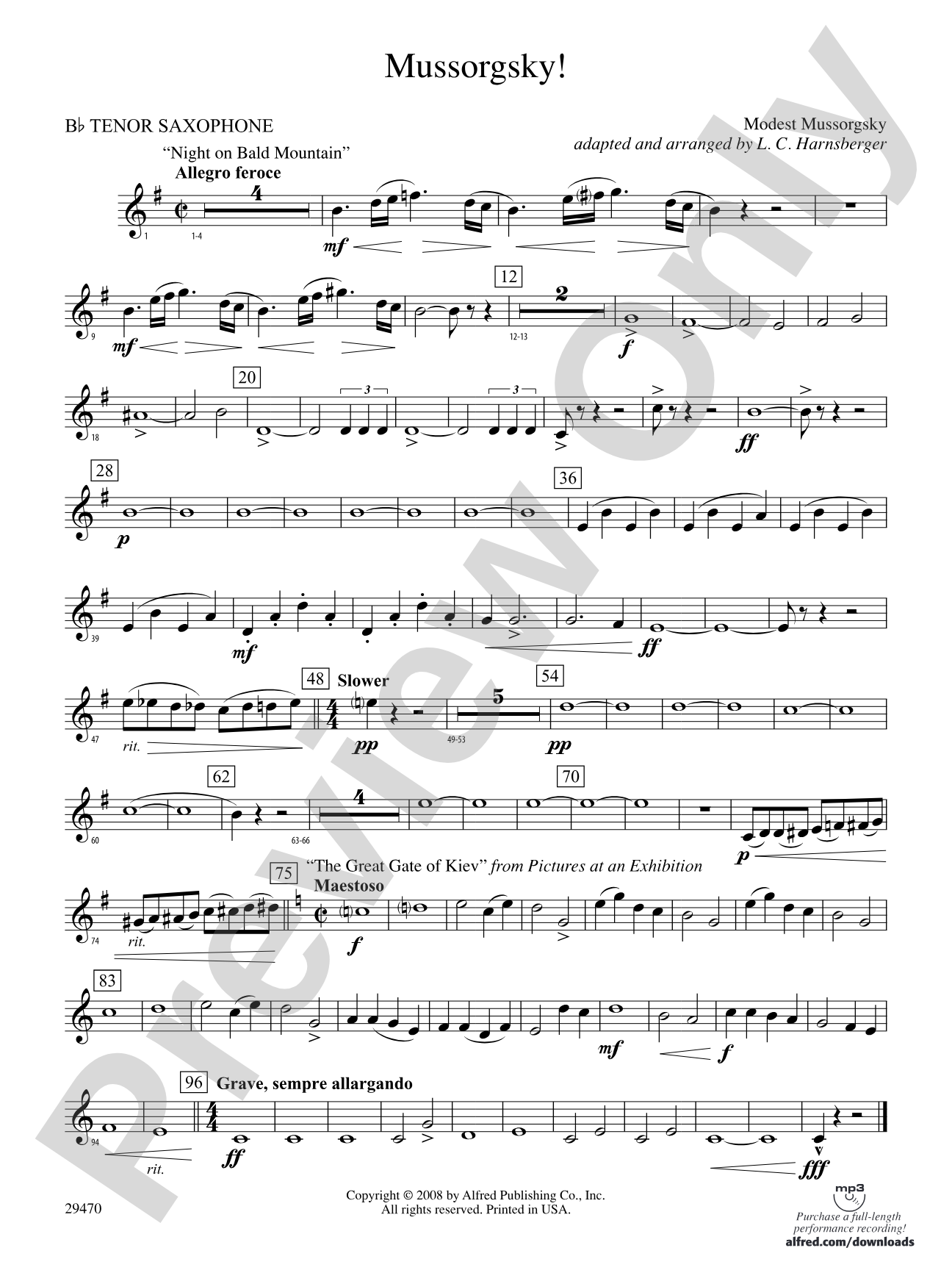 Mussorgsky!: B-flat Tenor Saxophone