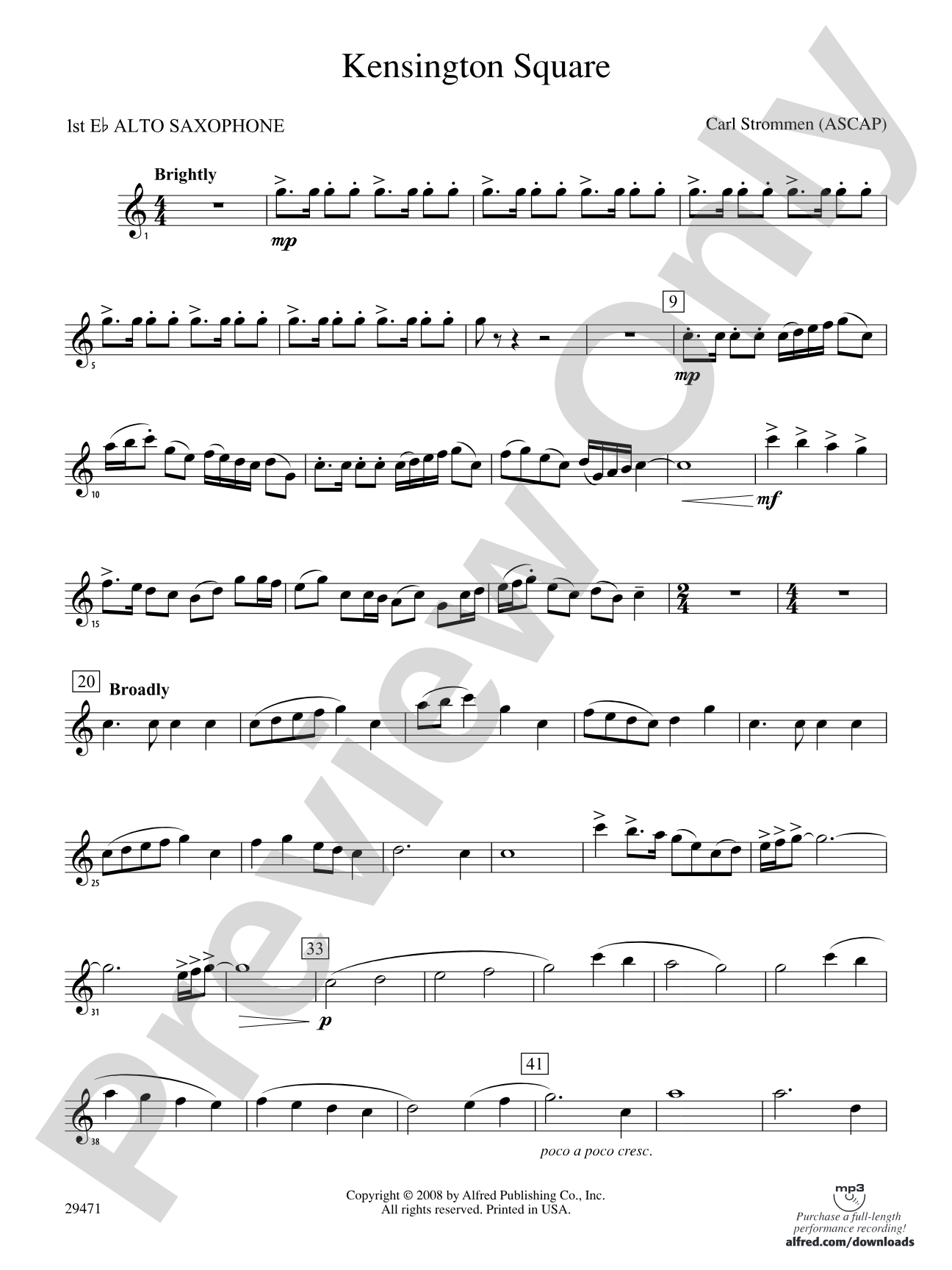 Kensington Square: E-flat Alto Saxophone