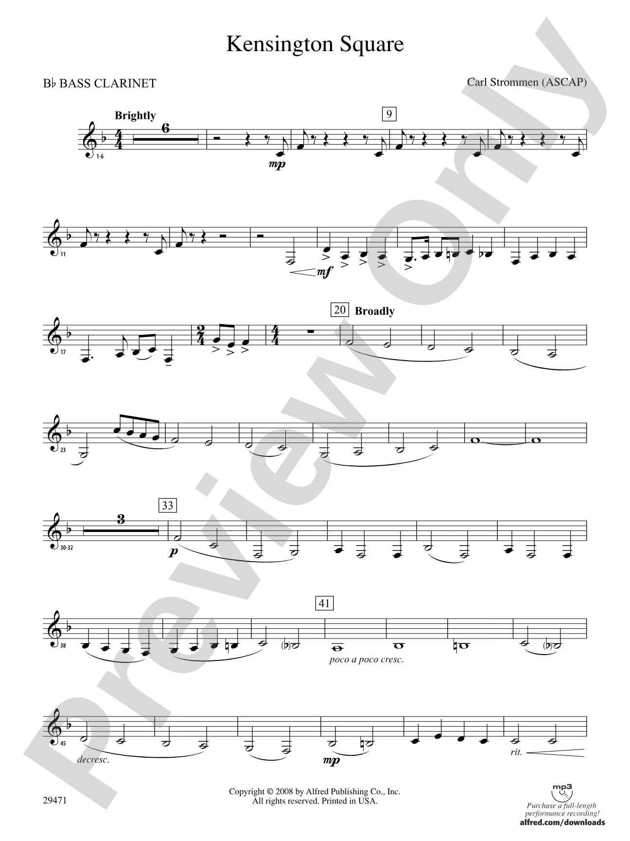 Kensington Square: B-flat Bass Clarinet