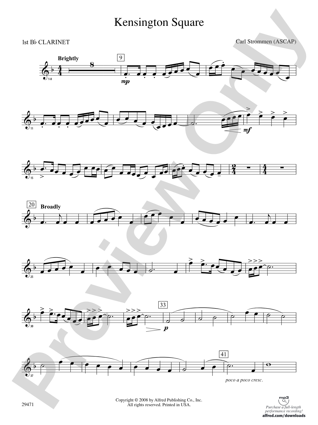Kensington Square: 1st B-flat Clarinet