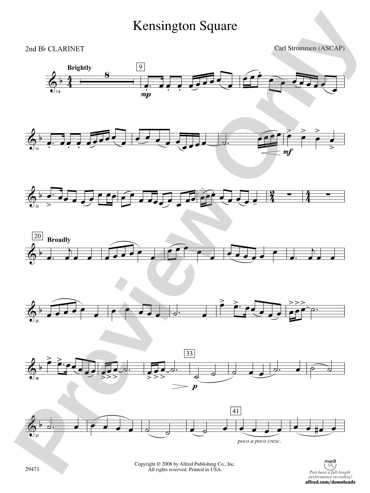 Kensington Square: 2nd B-flat Clarinet