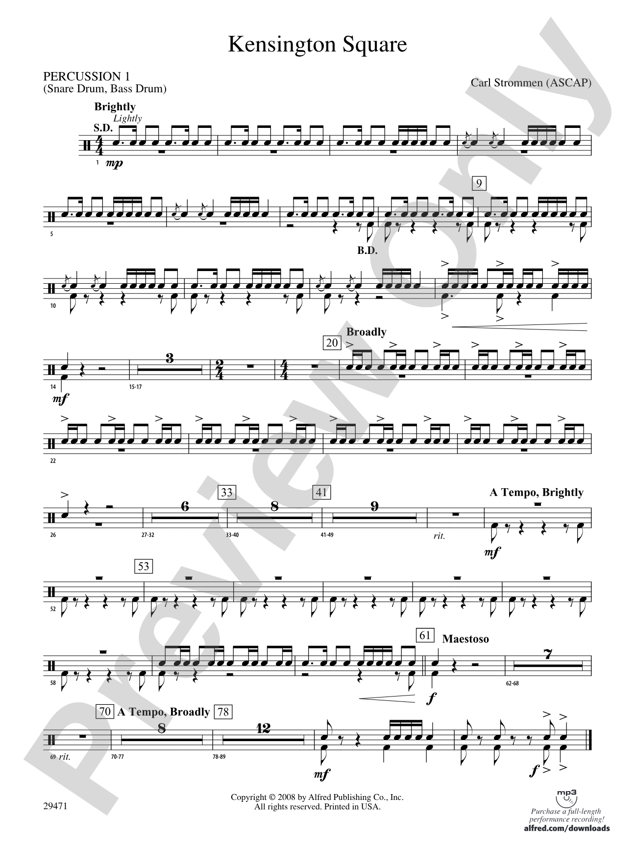 Kensington Square: 1st Percussion