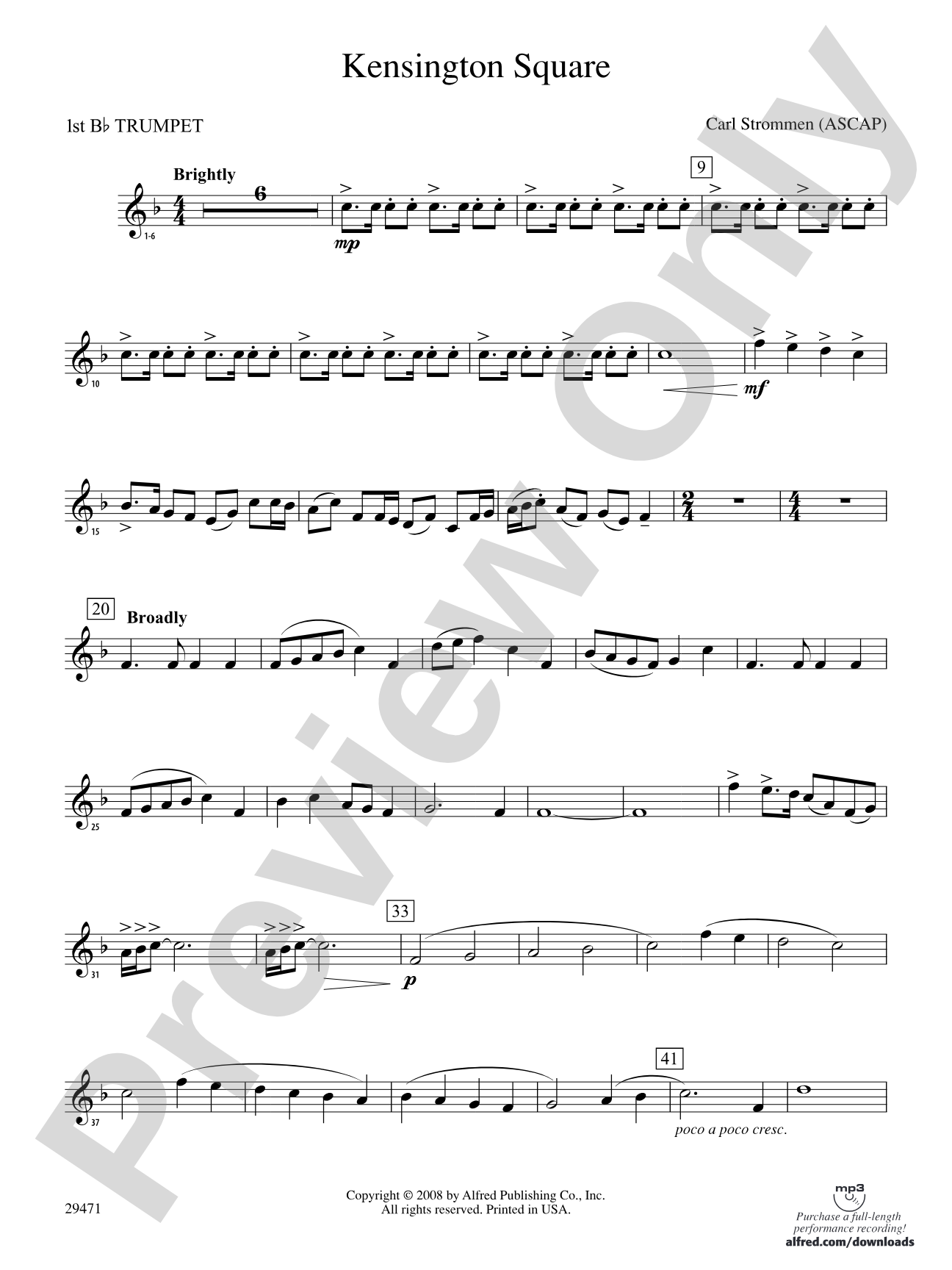 Kensington Square: 1st B-flat Trumpet