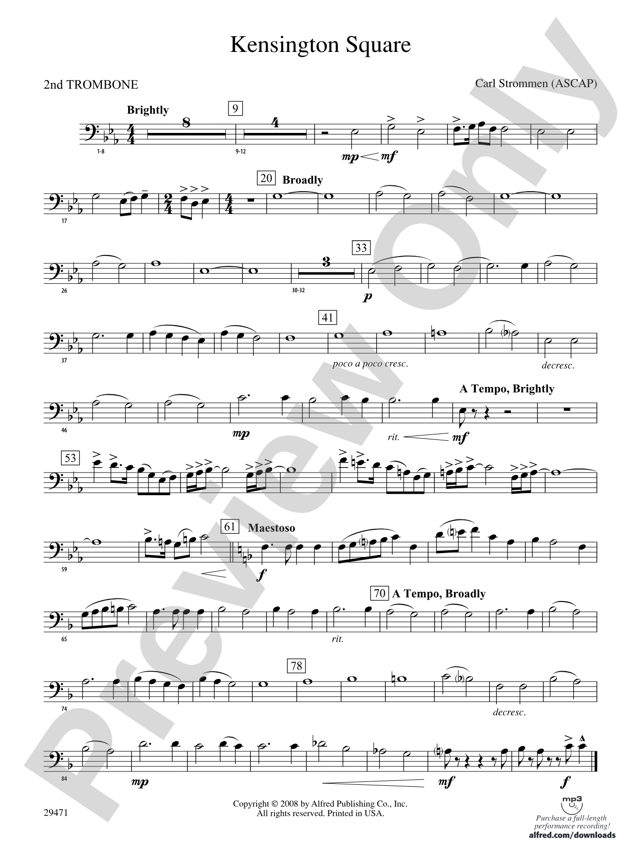Kensington Square: 2nd Trombone