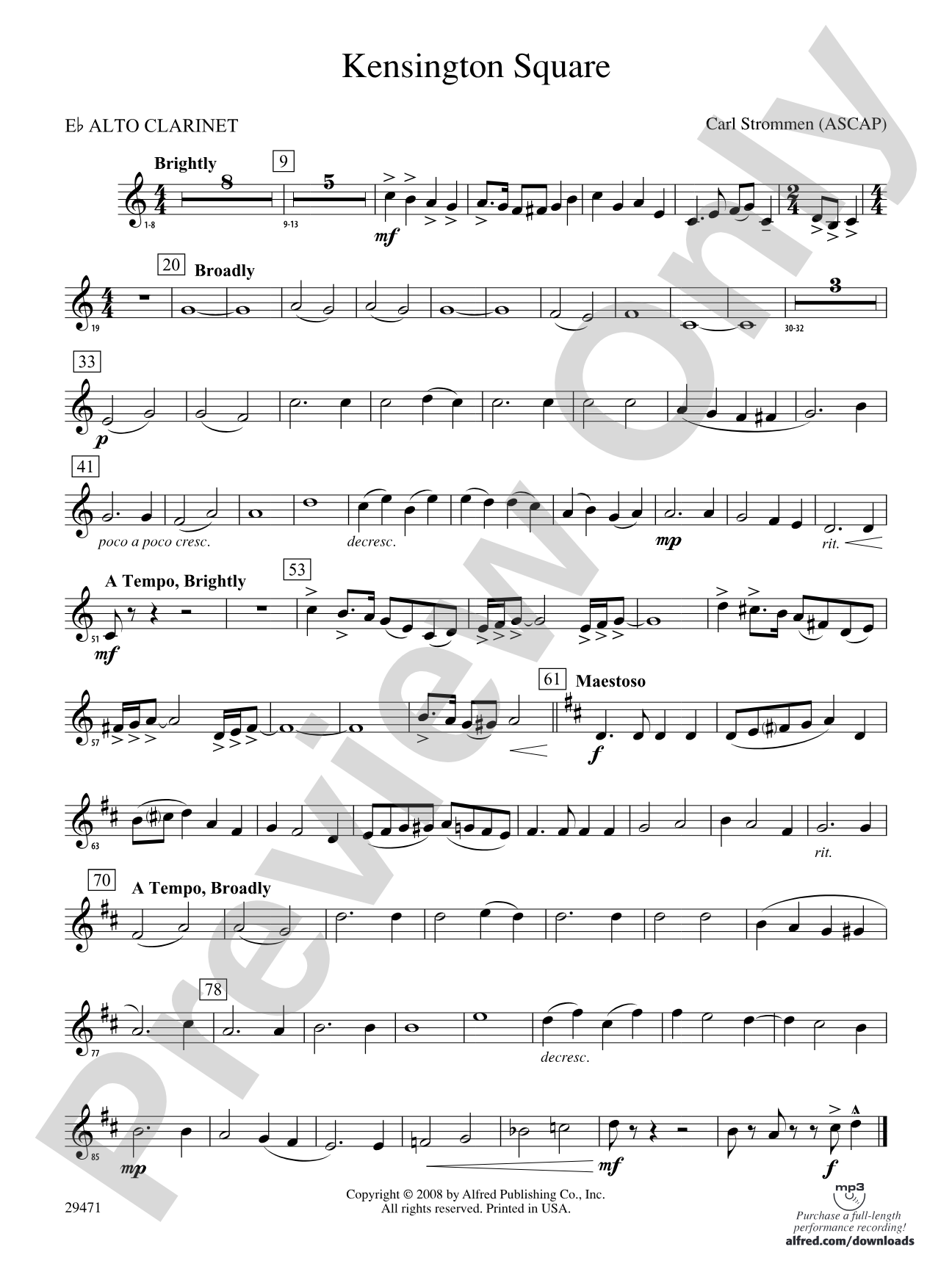 Kensington Square: (wp) E-flat Alto Clarinet