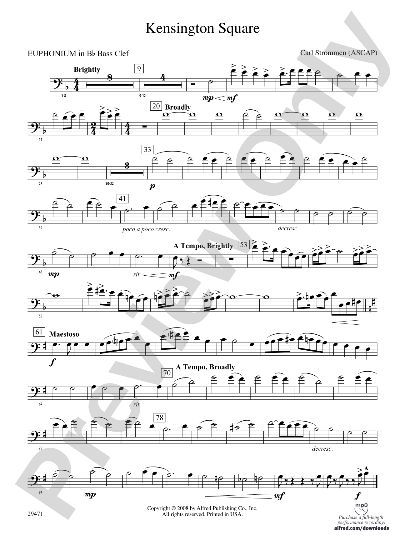 Kensington Square: (wp) B-flat Baritone B.C.