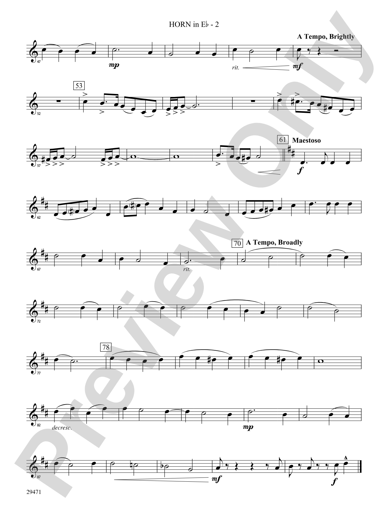 Kensington Square: (wp) 1st Horn in E-flat