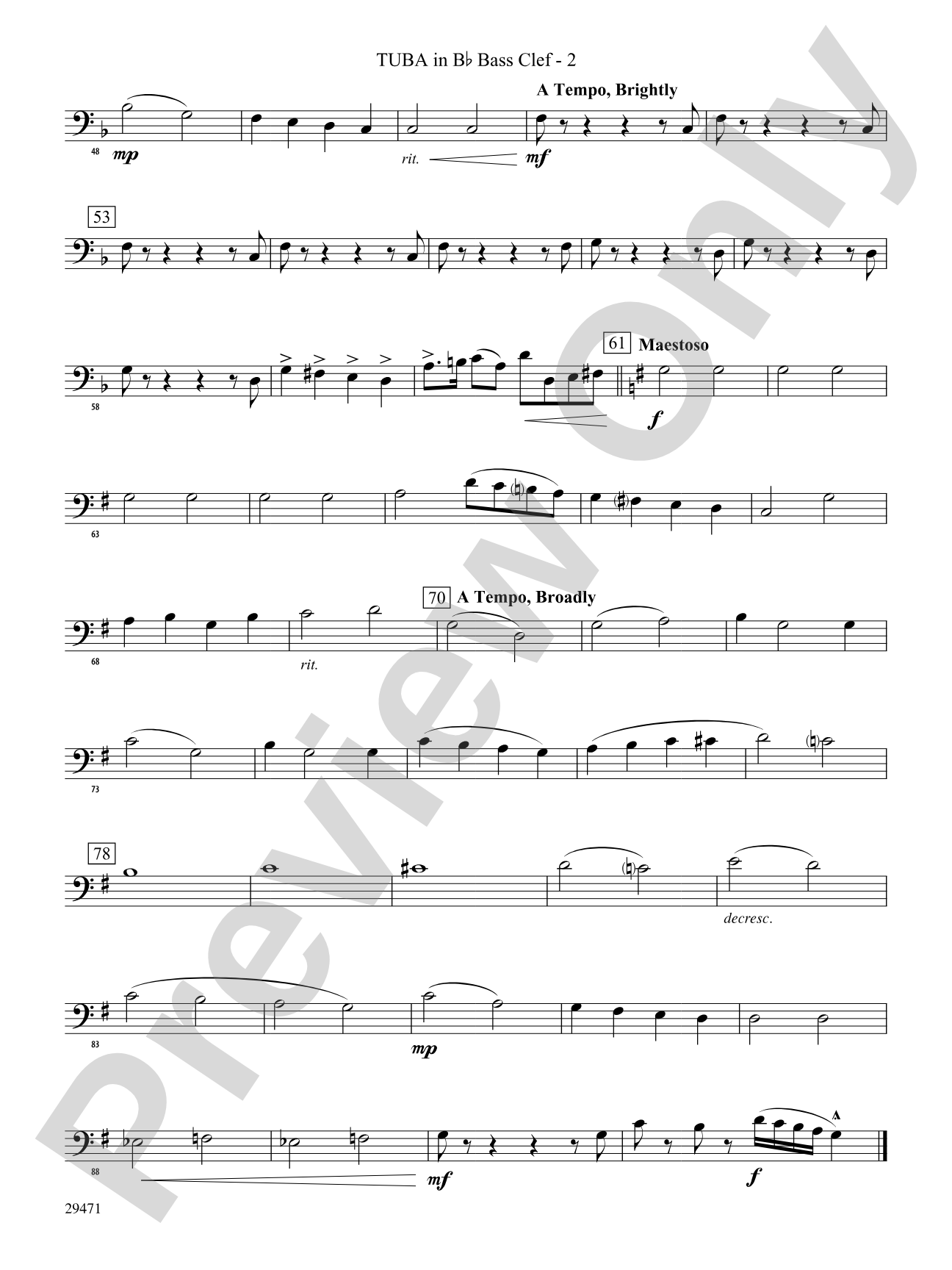 Kensington Square: (wp) B-flat Tuba B.C.