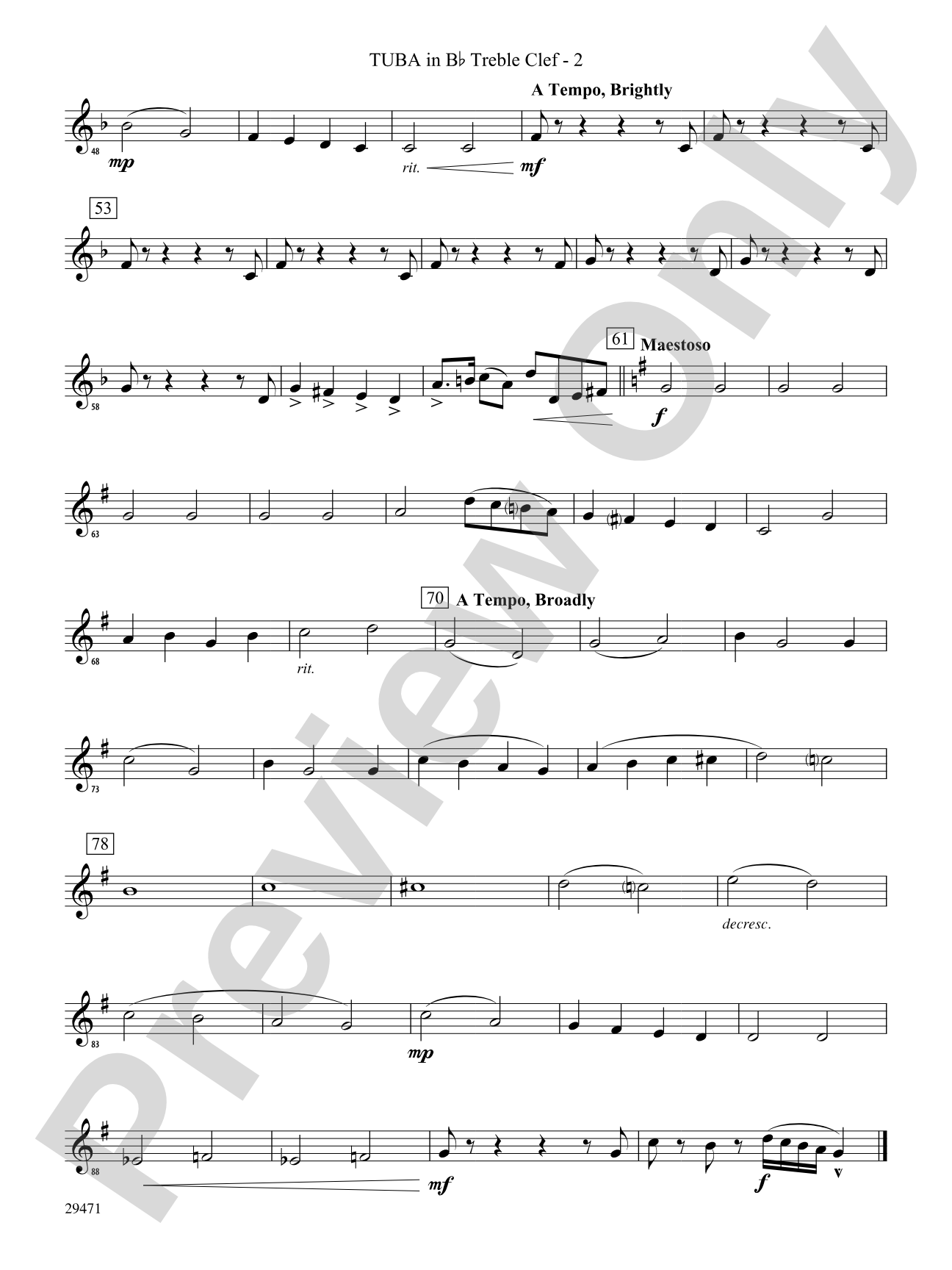 Kensington Square: (wp) B-flat Tuba T.C.