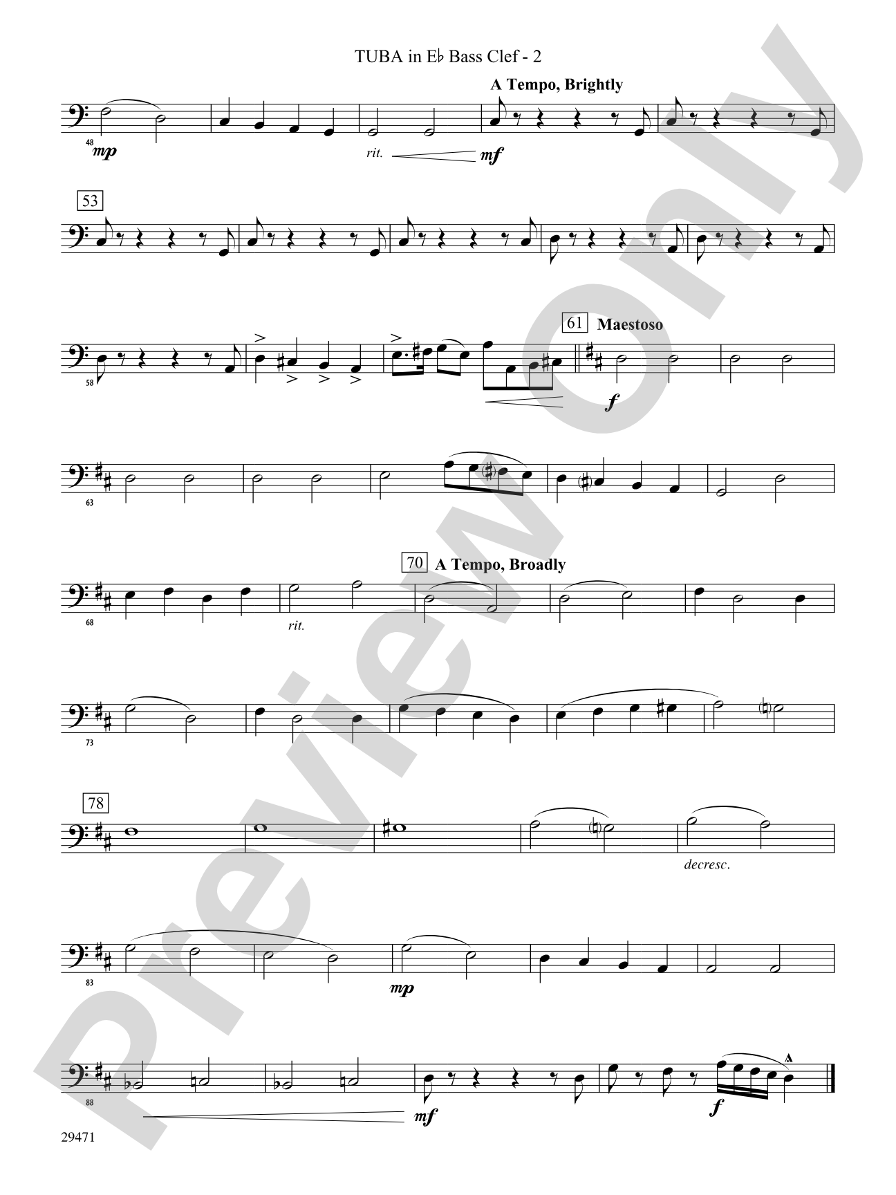 Kensington Square: (wp) E-flat Tuba B.C.