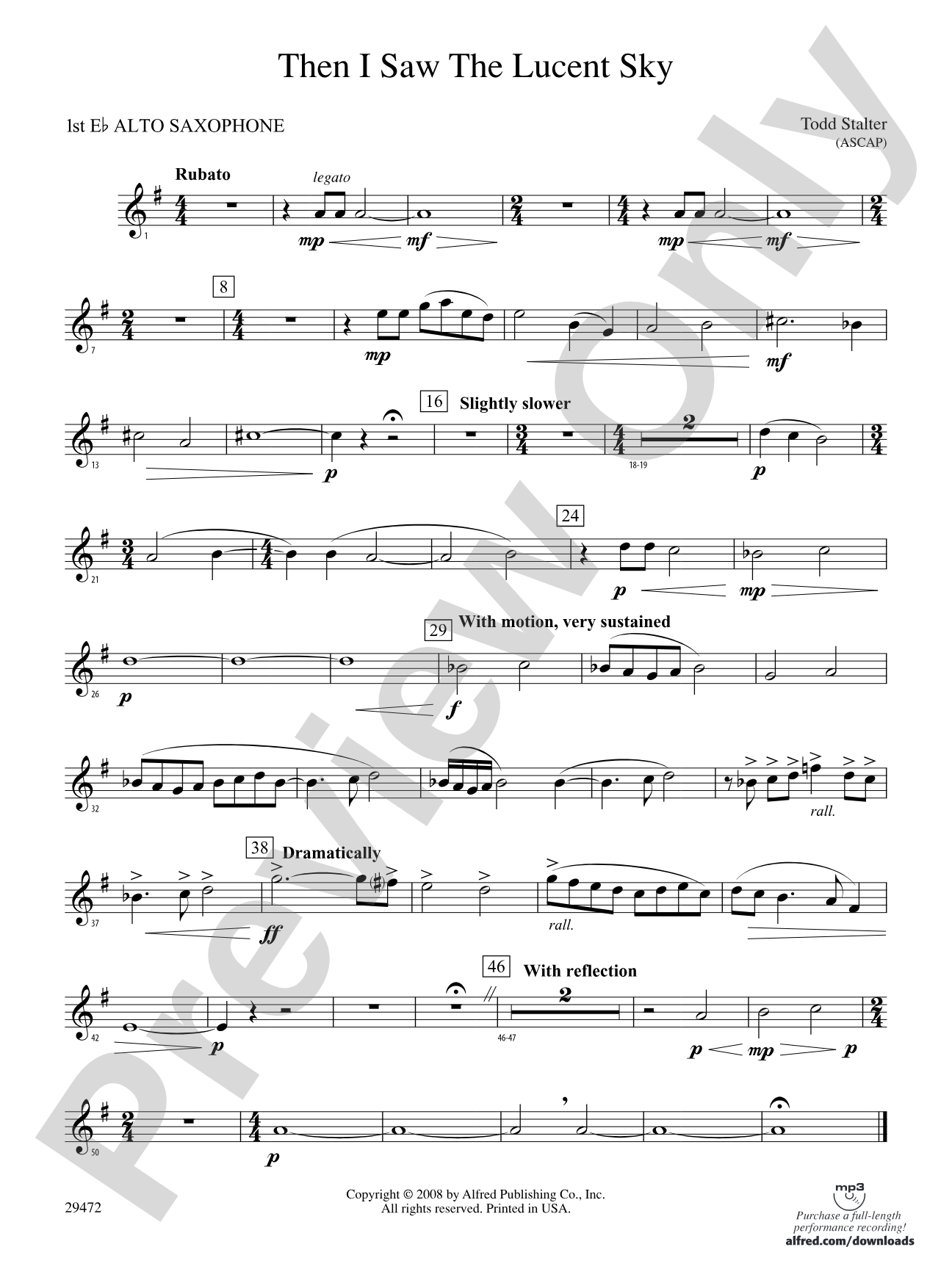 Then I Saw the Lucent Sky: E-flat Alto Saxophone