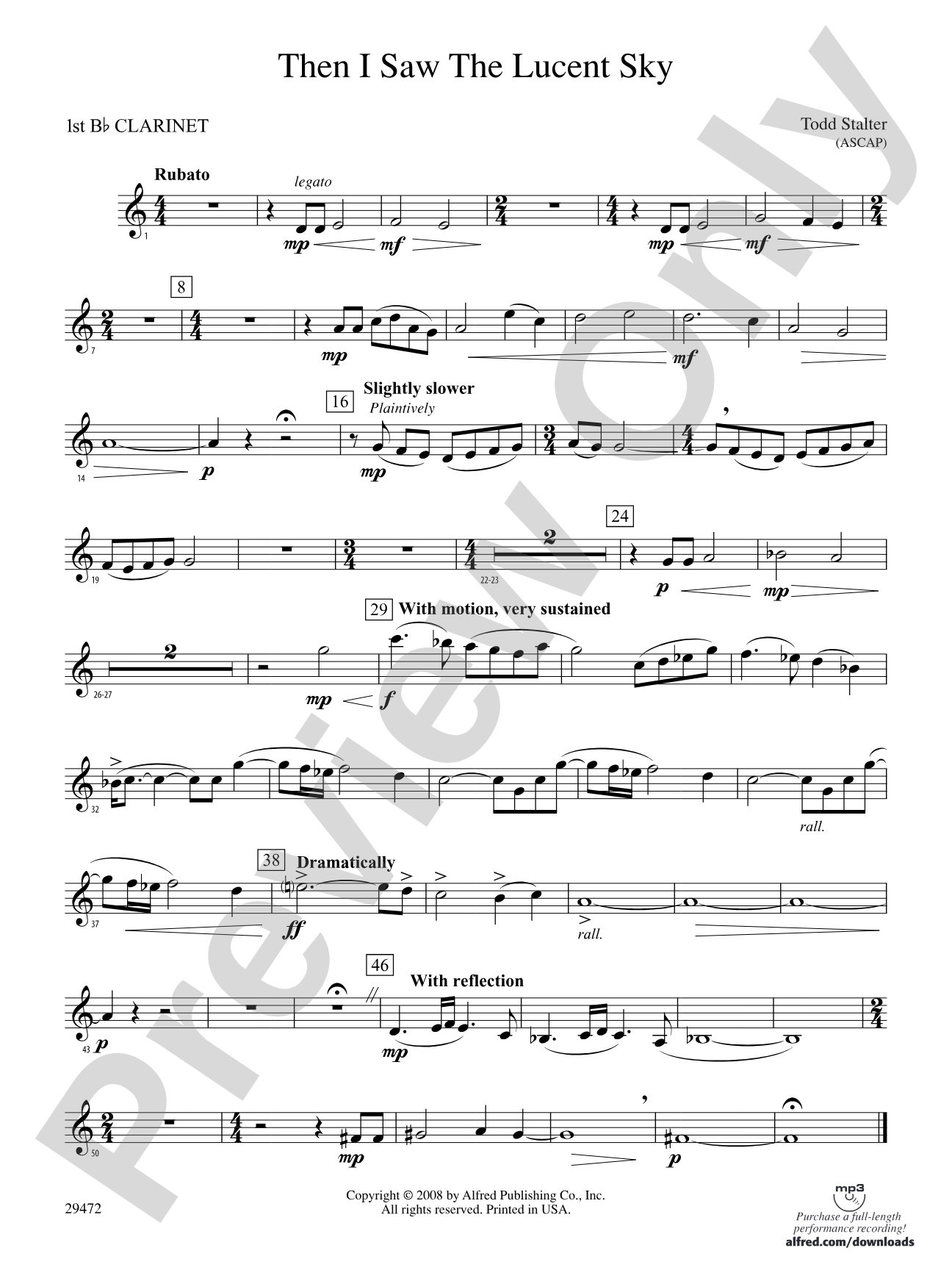 Then I Saw the Lucent Sky: 1st B-flat Clarinet