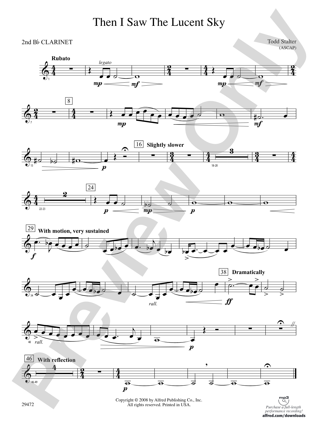 Then I Saw the Lucent Sky: 2nd B-flat Clarinet