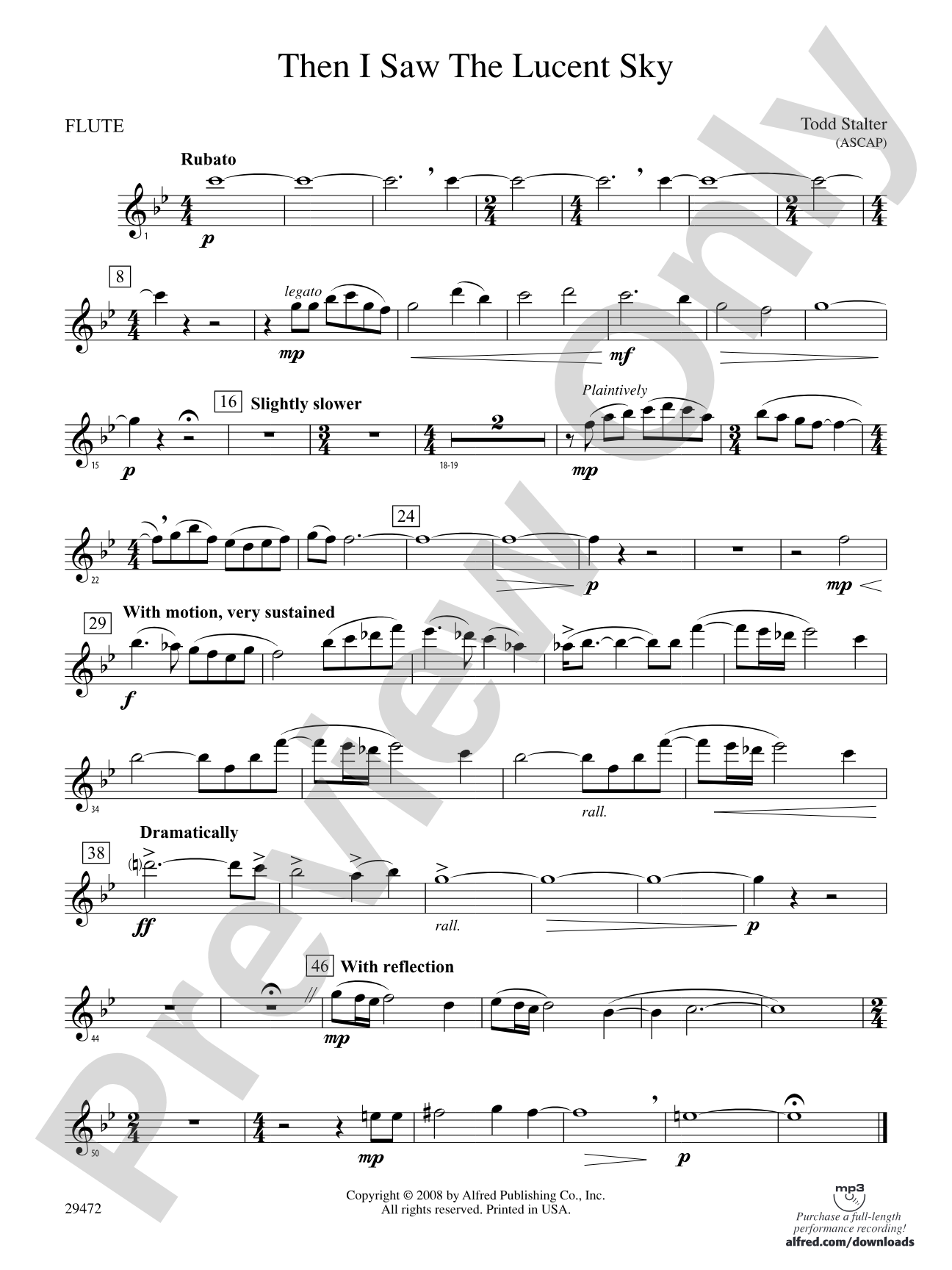 Then I Saw the Lucent Sky: Flute