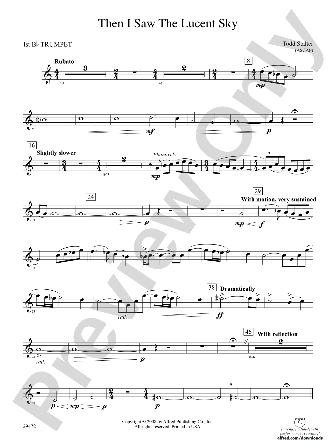 Then I Saw the Lucent Sky: 1st B-flat Trumpet