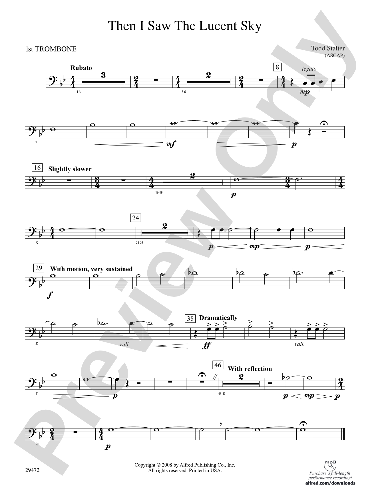 Then I Saw the Lucent Sky: 1st Trombone