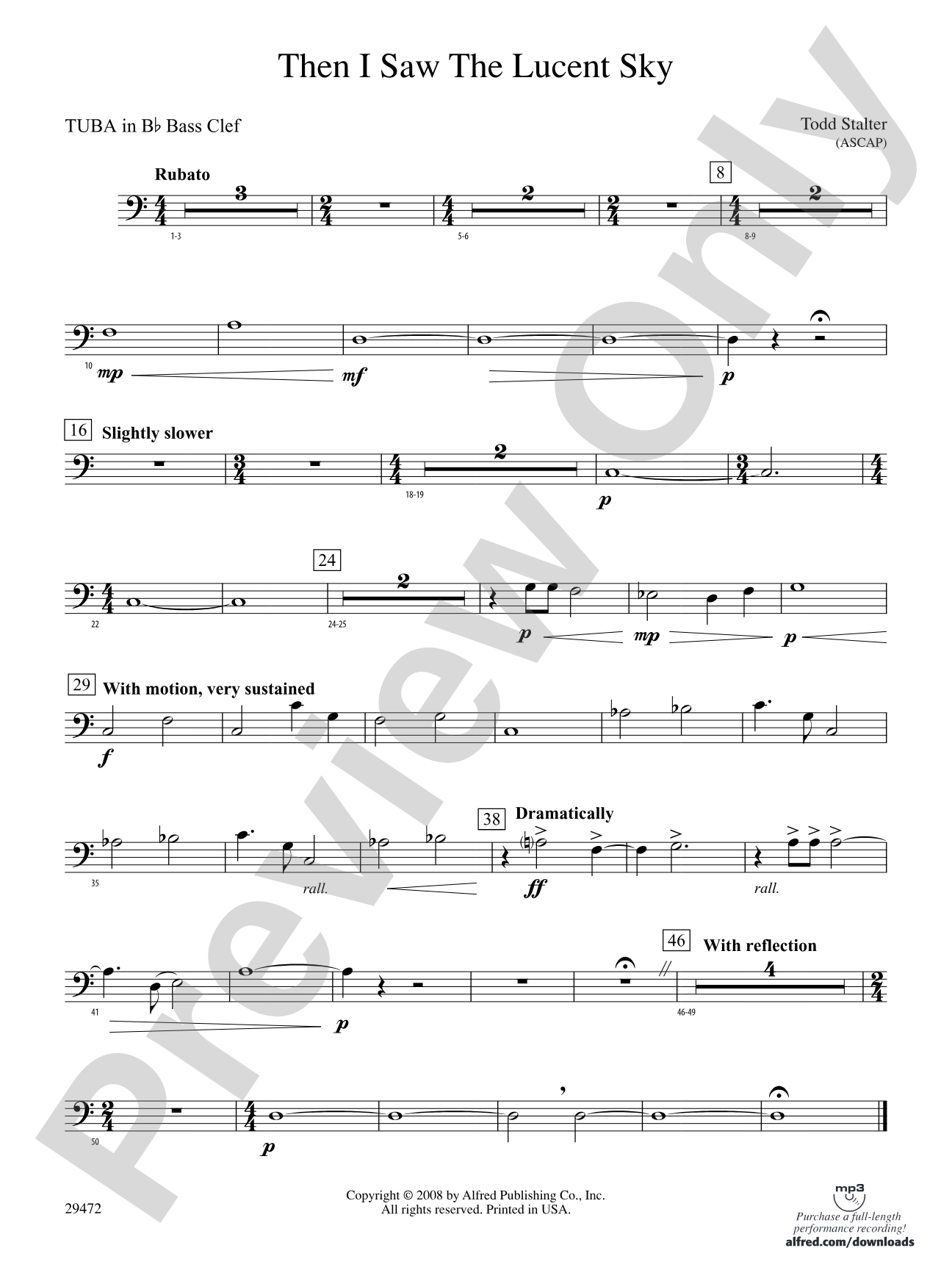 Then I Saw the Lucent Sky: (wp) B-flat Tuba B.C.