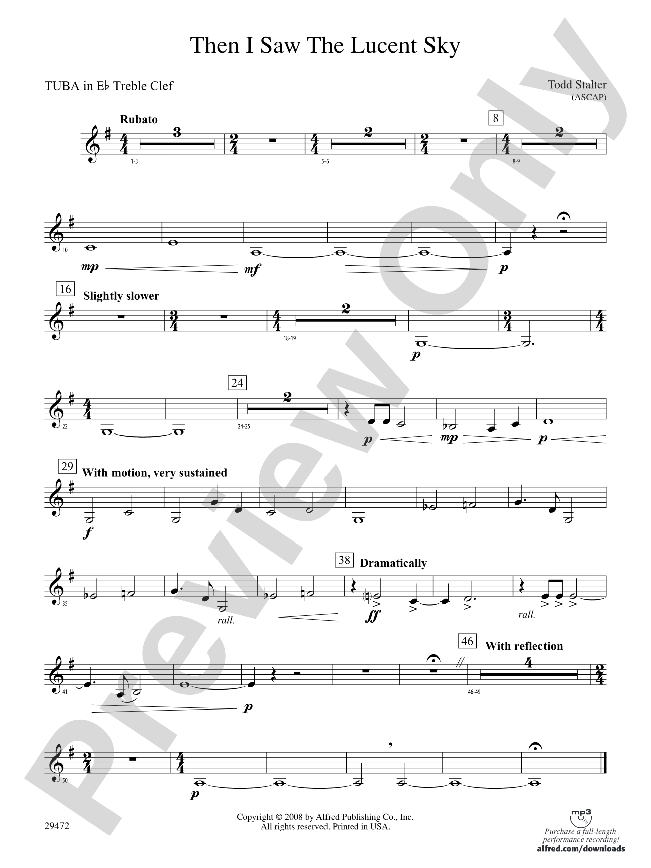 Then I Saw the Lucent Sky: (wp) E-flat Tuba T.C.