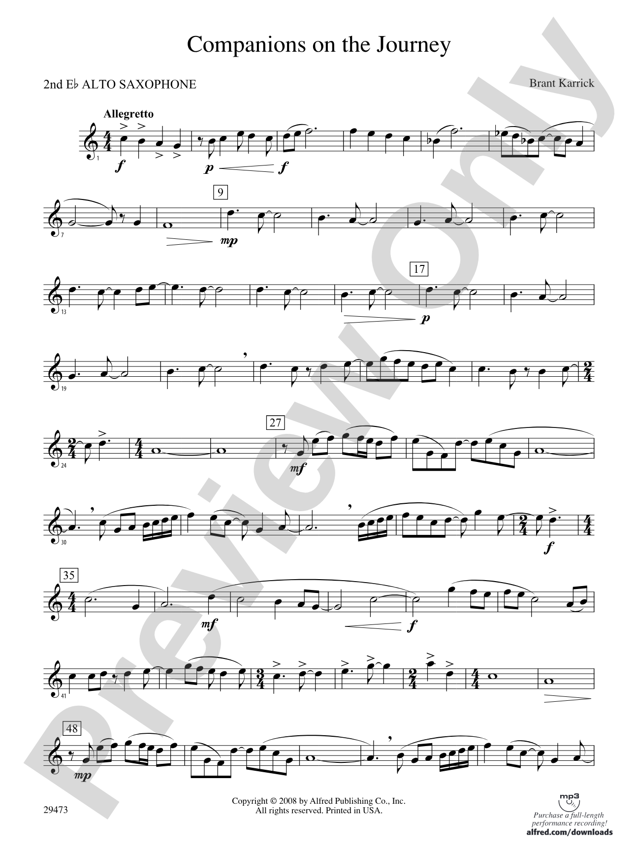 Companions on the Journey: 2nd E-flat Alto Saxophone