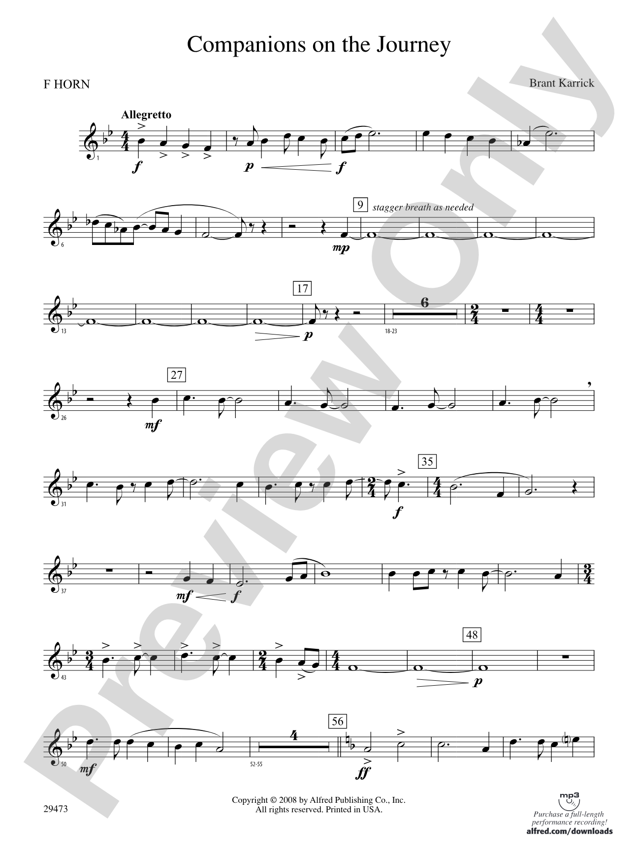 Companions on the Journey: 1st F Horn
