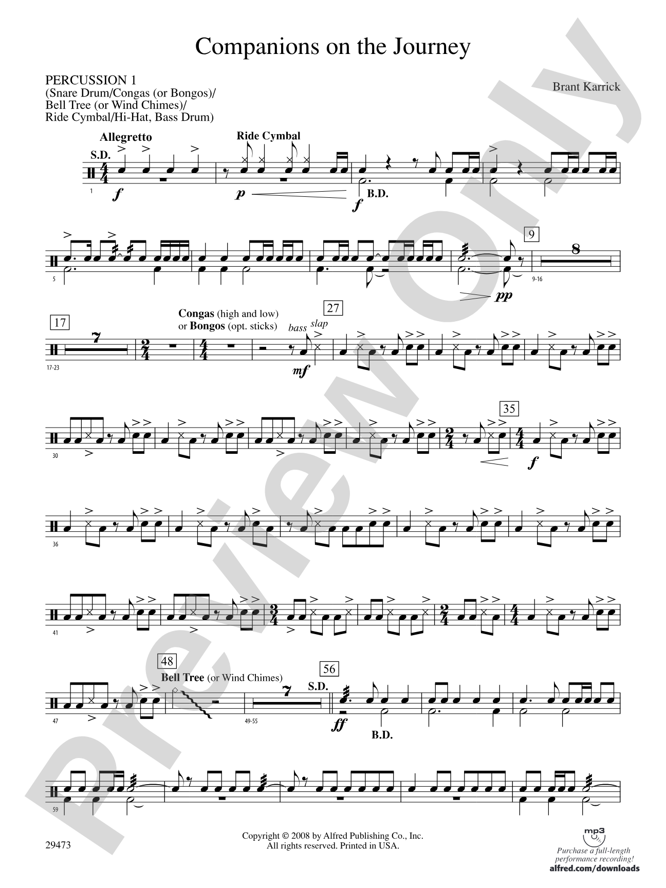 Companions on the Journey: 1st Percussion