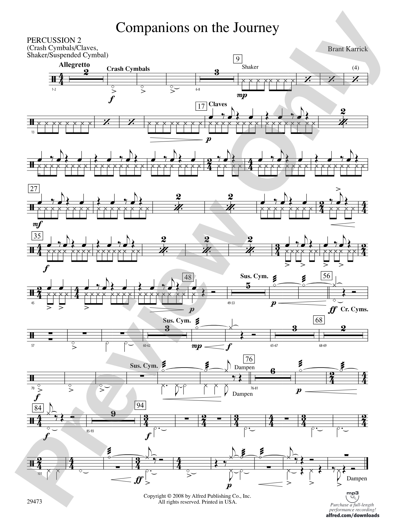 Companions on the Journey: 2nd Percussion