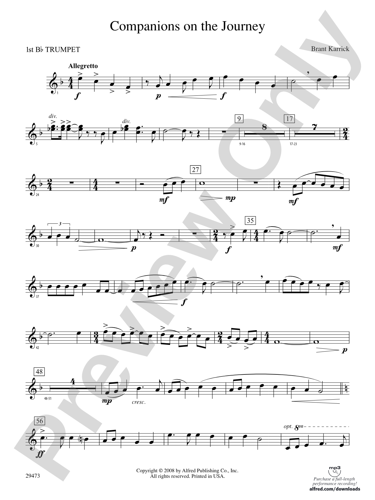 Companions on the Journey: 1st B-flat Trumpet