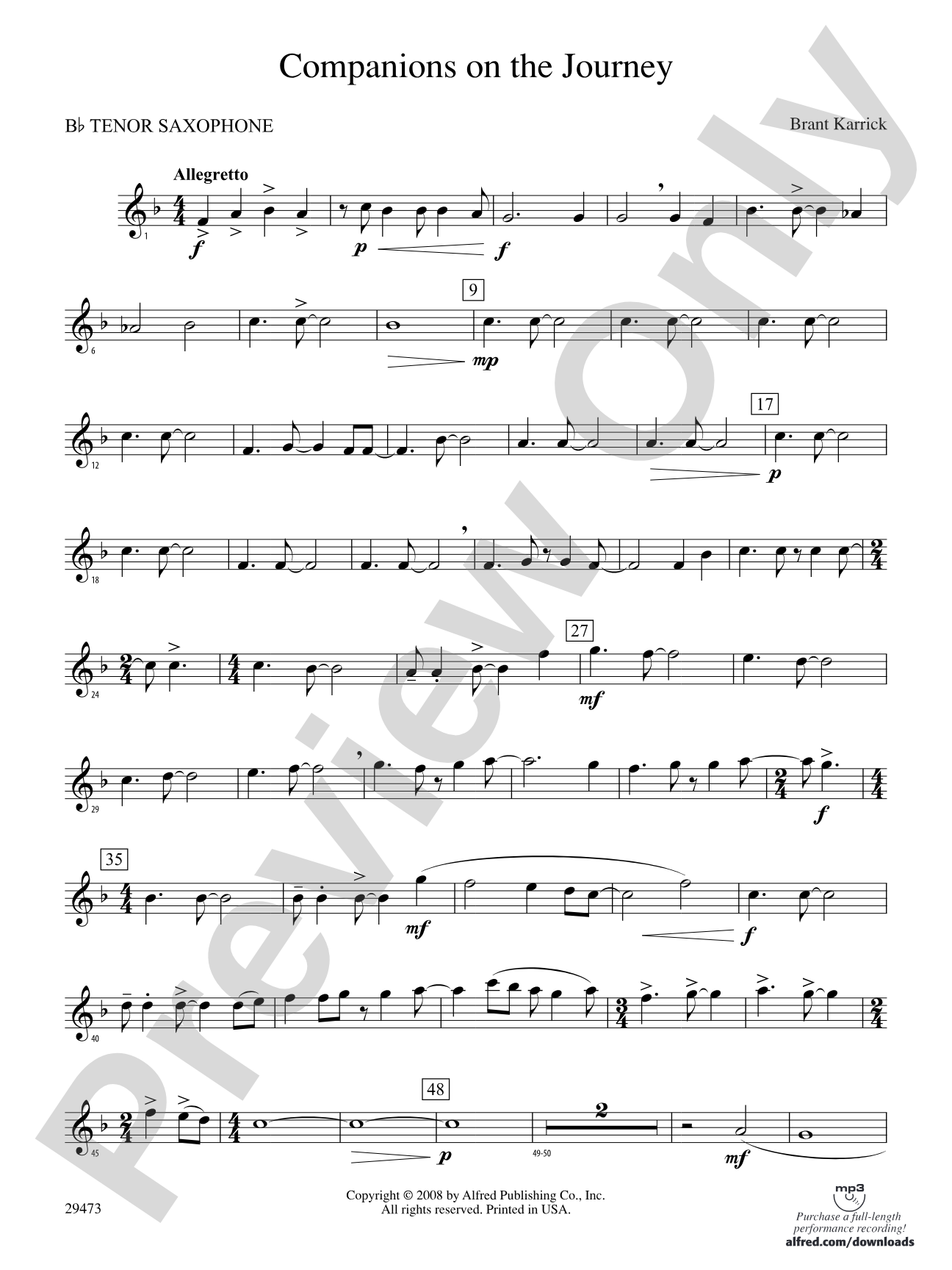 Companions on the Journey: B-flat Tenor Saxophone