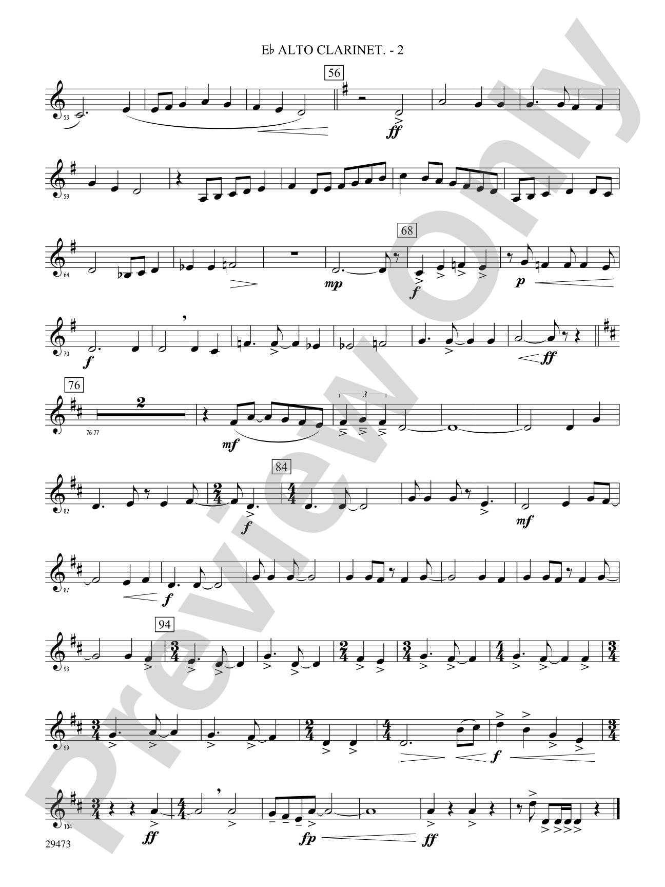 Companions on the Journey: (wp) E-flat Alto Clarinet